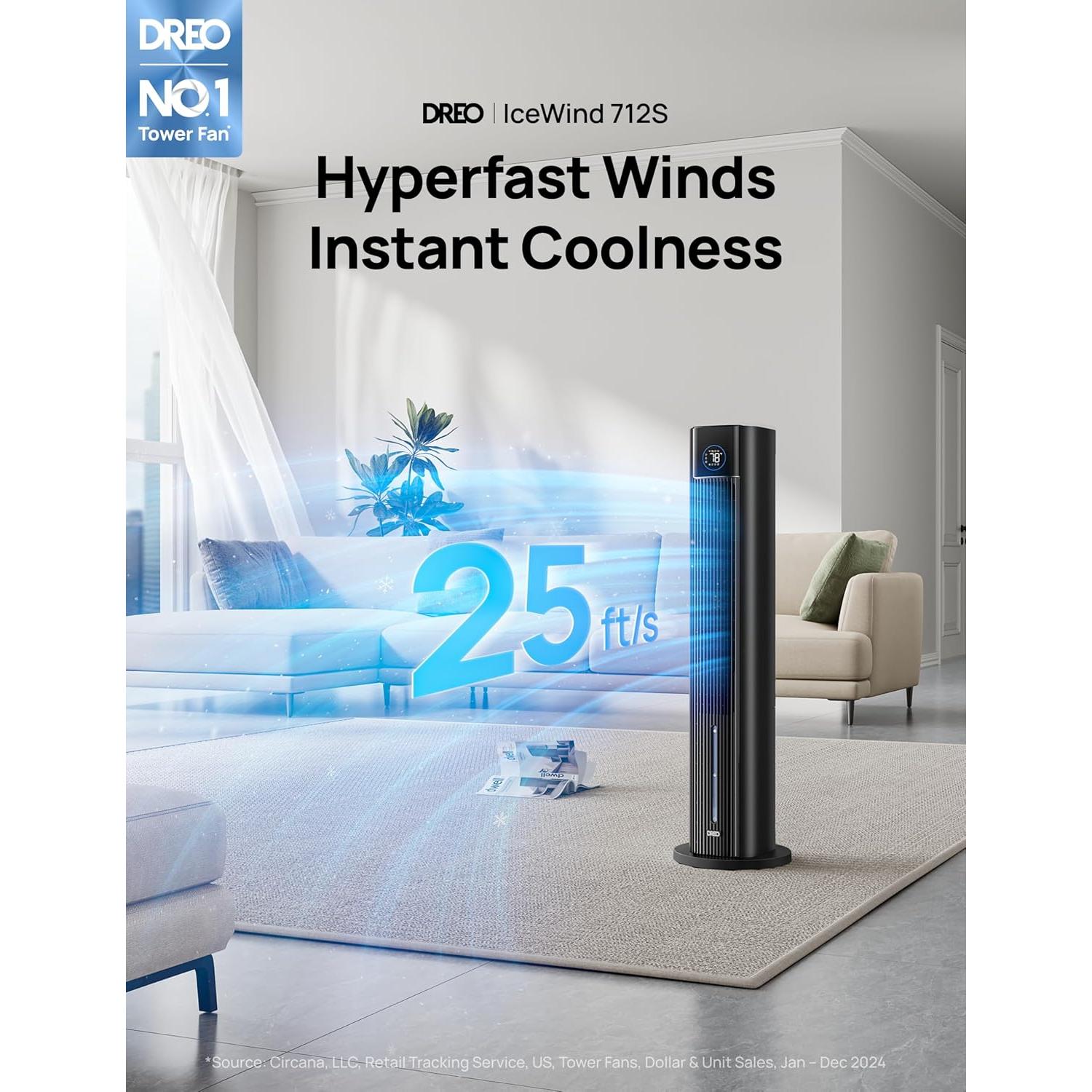 Ventilador de Torre Dreo IceWind 712S 10.26 kg Control APP 4 Modos