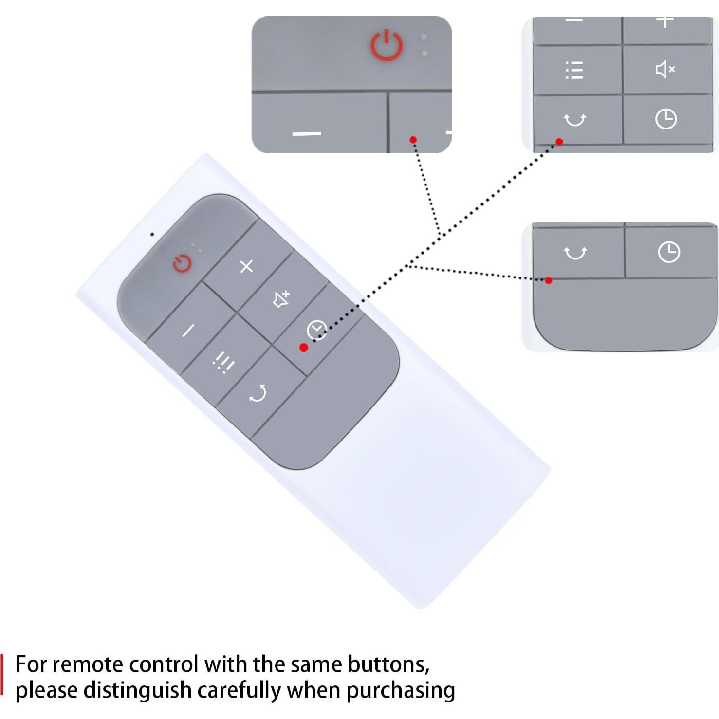 Control Remoto Reemplazo Dreo para Ventilador de Torre Blanco