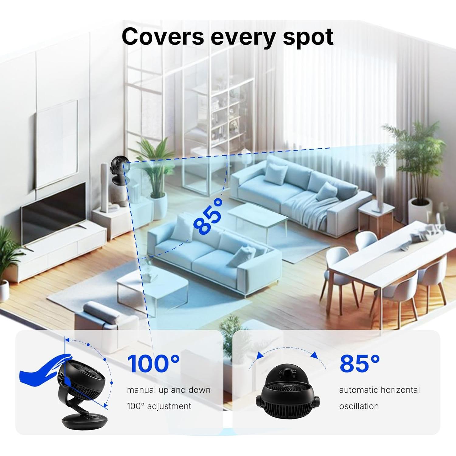 Ventilador de Escritorio SIGBOT 30.5cm con Control Remoto 8 Velocidades