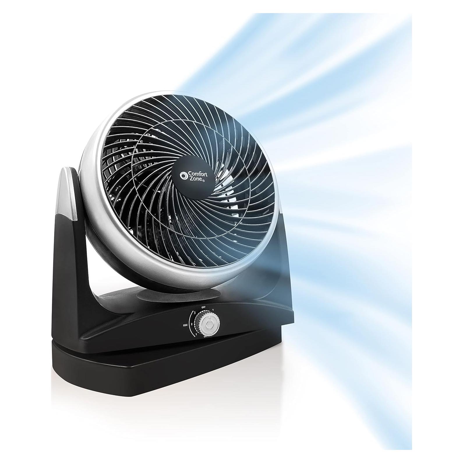 Ventilador de Mesa Oscilante Comfort Zone CZHV81TBK 20.32 cm 3 Velocidades