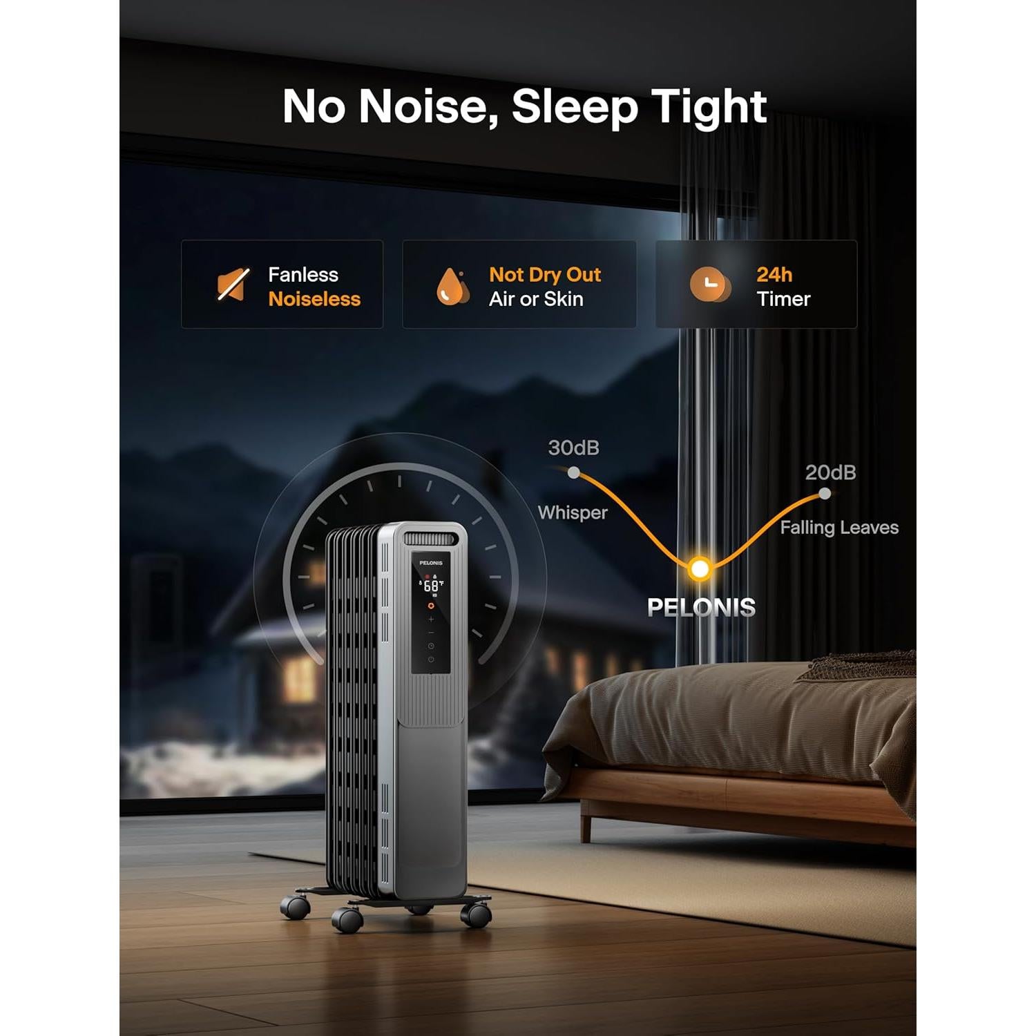 Calefactor de aceite PELONIS PSHO07JR4AGB 1500W Negro