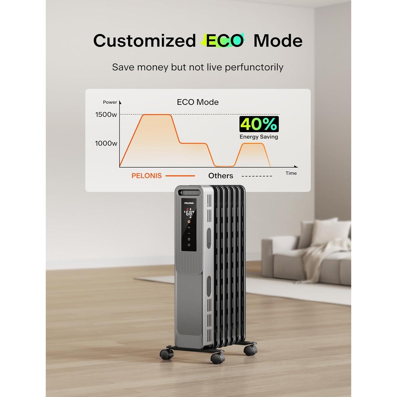 Calefactor de aceite PELONIS PSHO07JR4AGB 1500W Negro