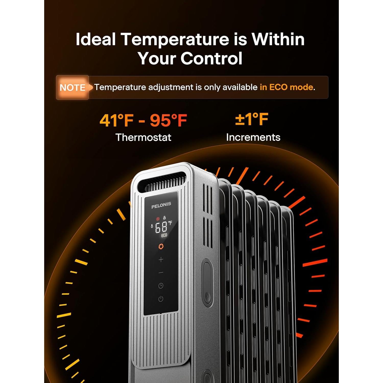 Calefactor de aceite PELONIS PSHO07JR4AGB 1500W Negro