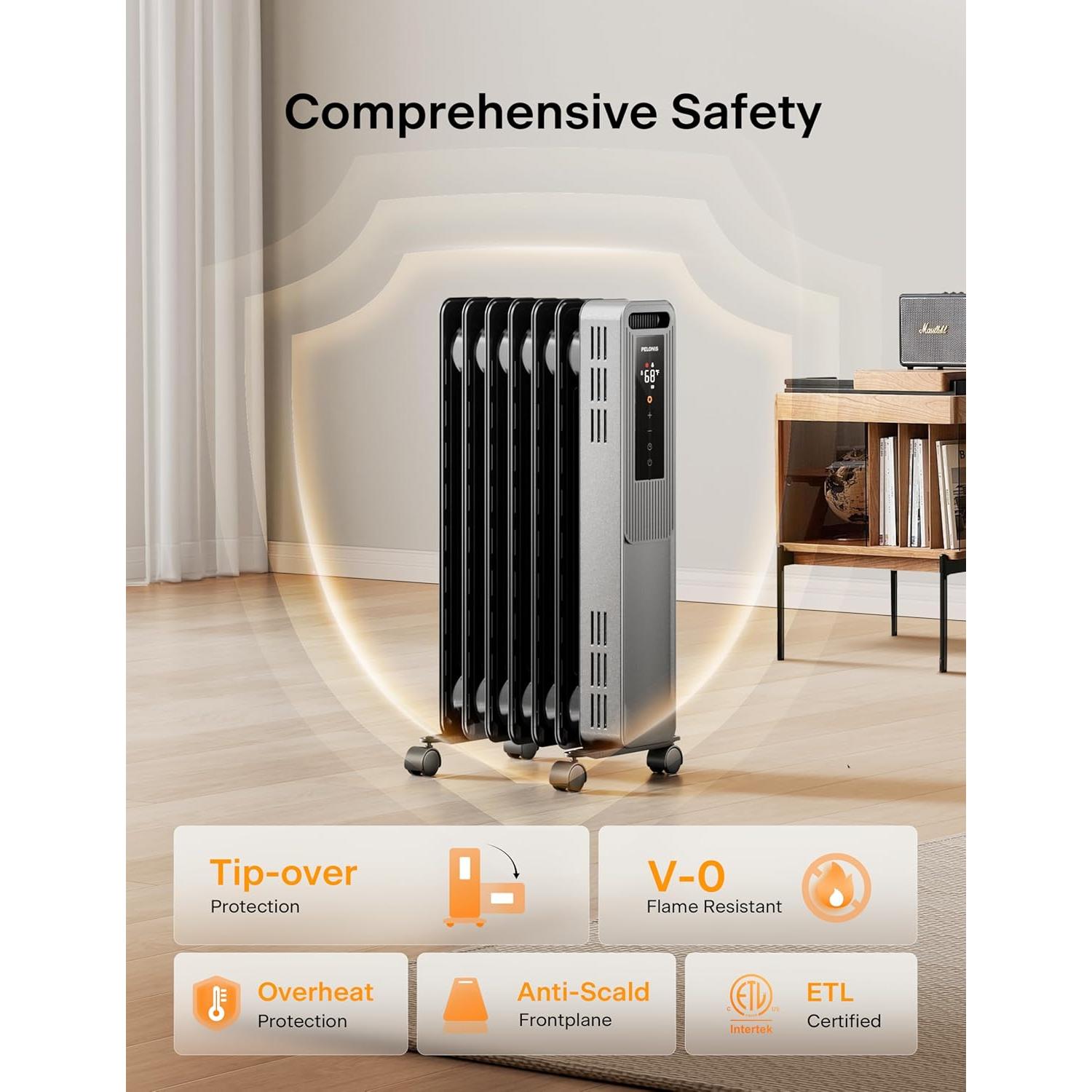 Calefactor de aceite PELONIS PSHO07JR4AGB 1500W Negro