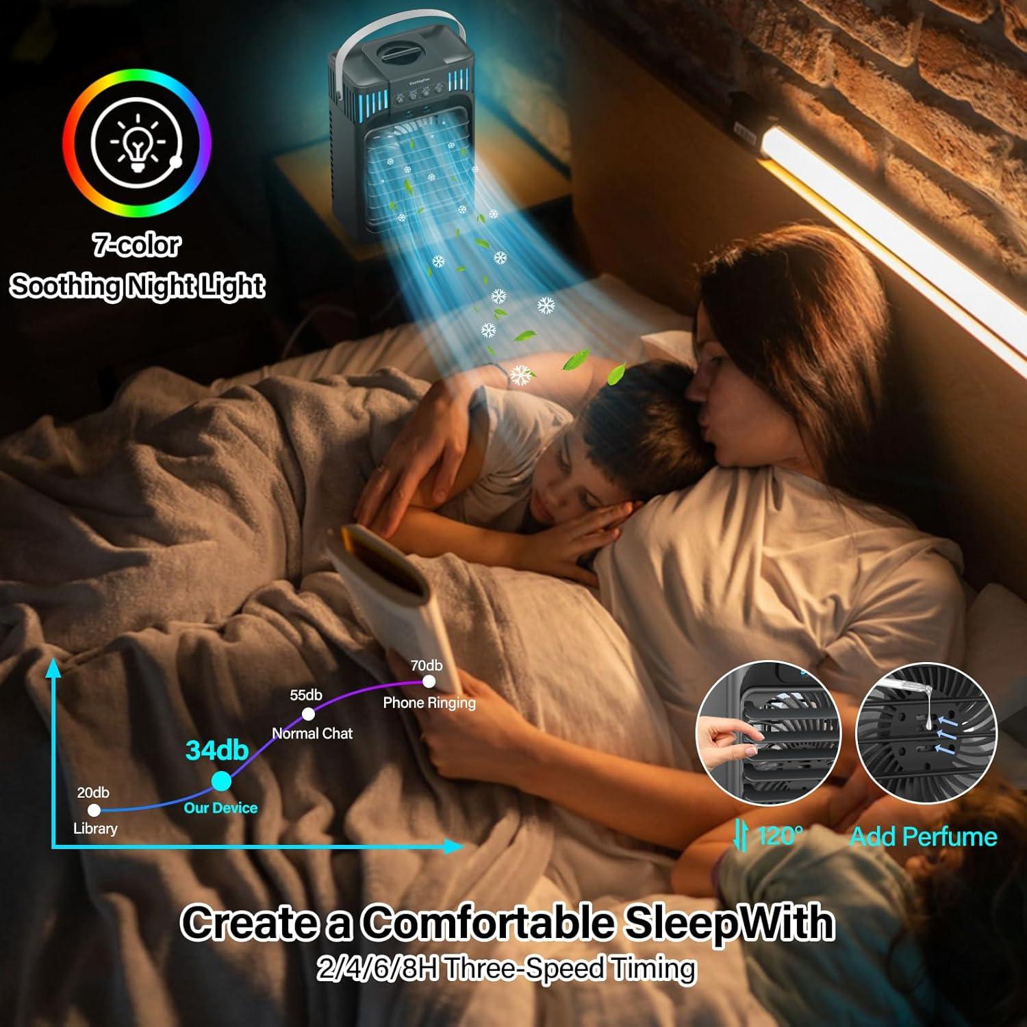 Aire Acondicionado Portátil LEAEYFE 1200ml 3 Velocidades Oscilante