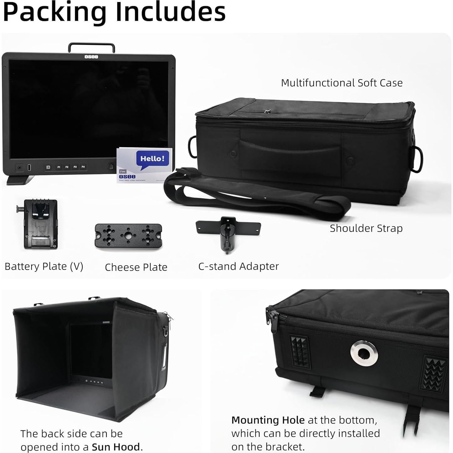 Monitor Osee Mega 15S 15.4" 1500 Nits Pro HDR con Funda