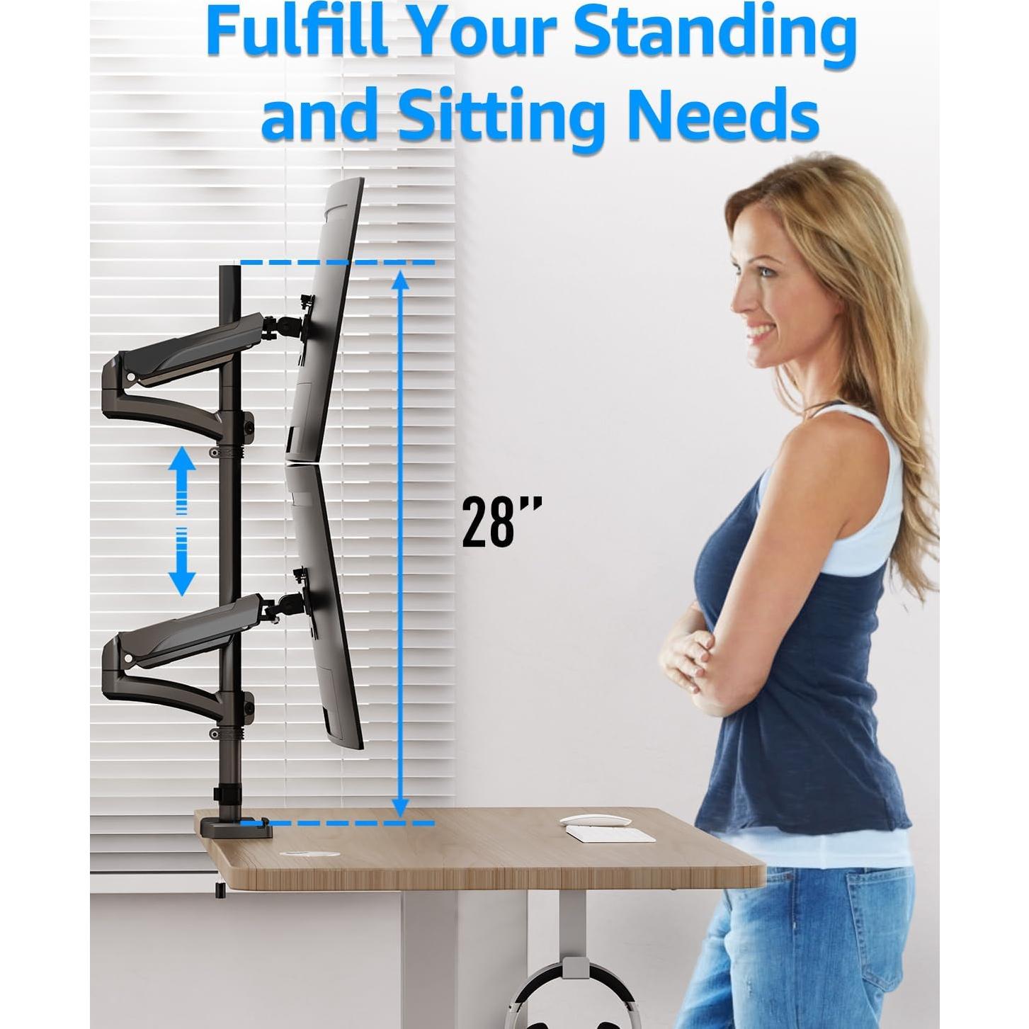 Soporte Doble para Monitor MOUNTUP 32" 2-8 kg Ajustable