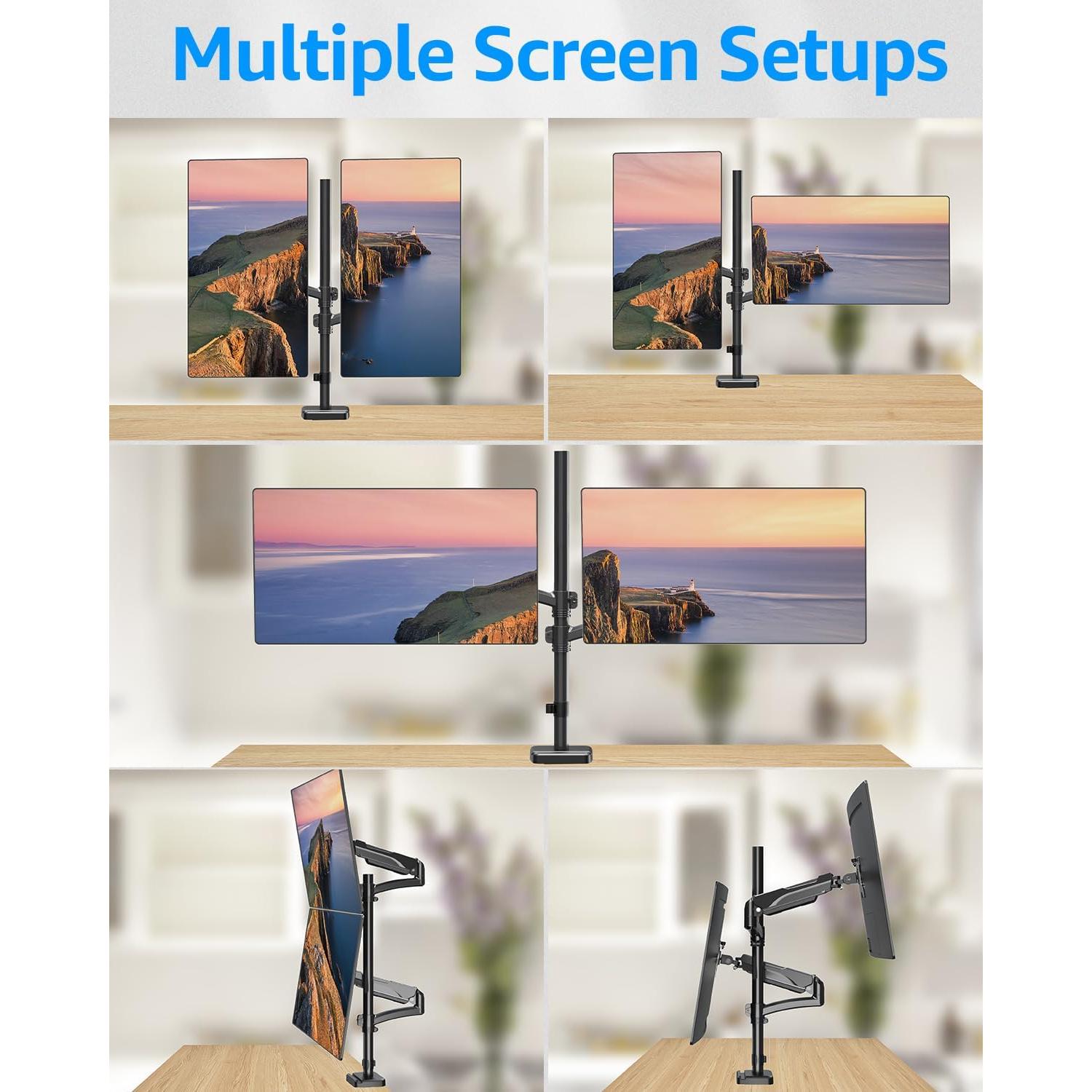 Soporte Doble para Monitor MOUNTUP 32" 2-8 kg Ajustable