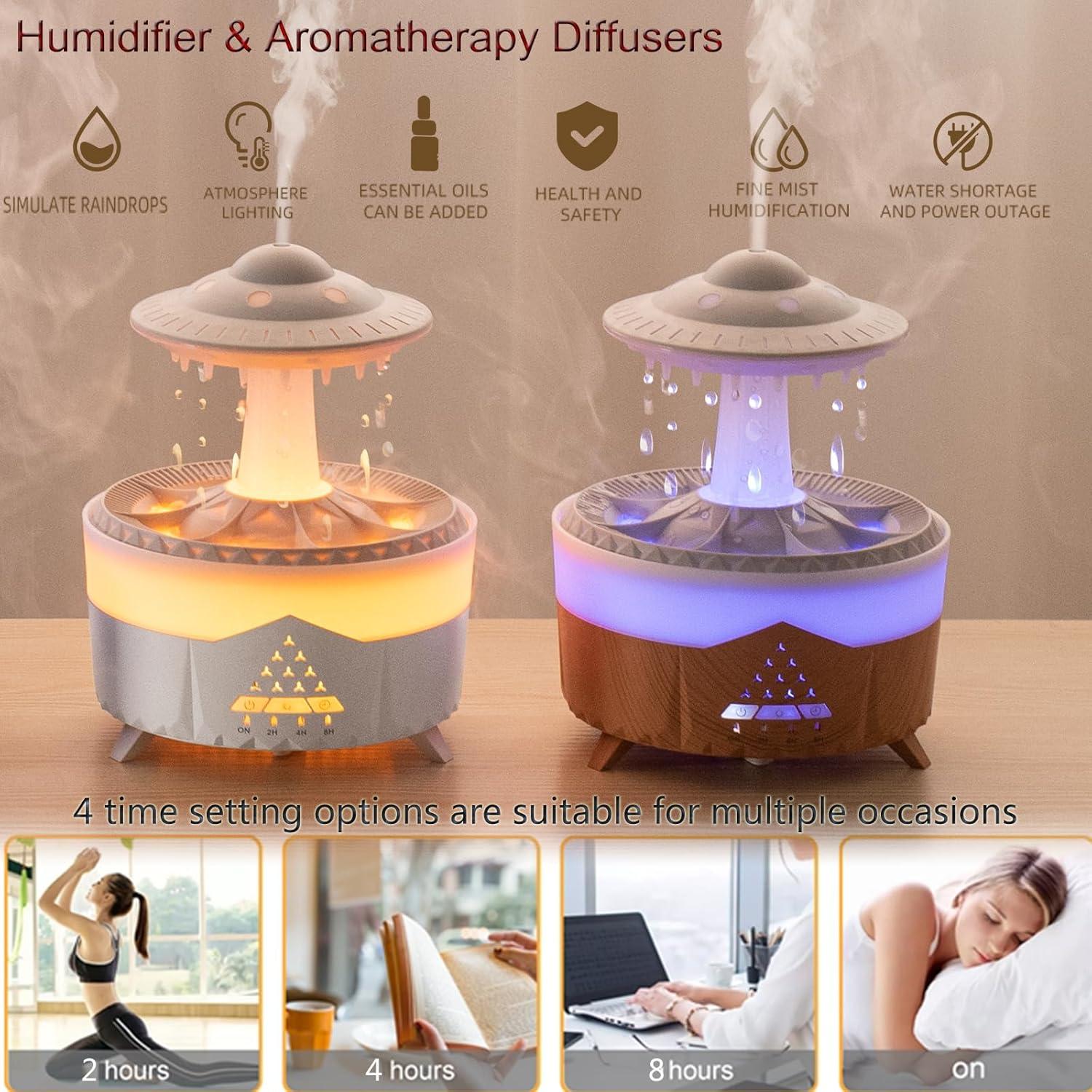Humidificador de gotas de lluvia Fuliying V56 350ml 15W