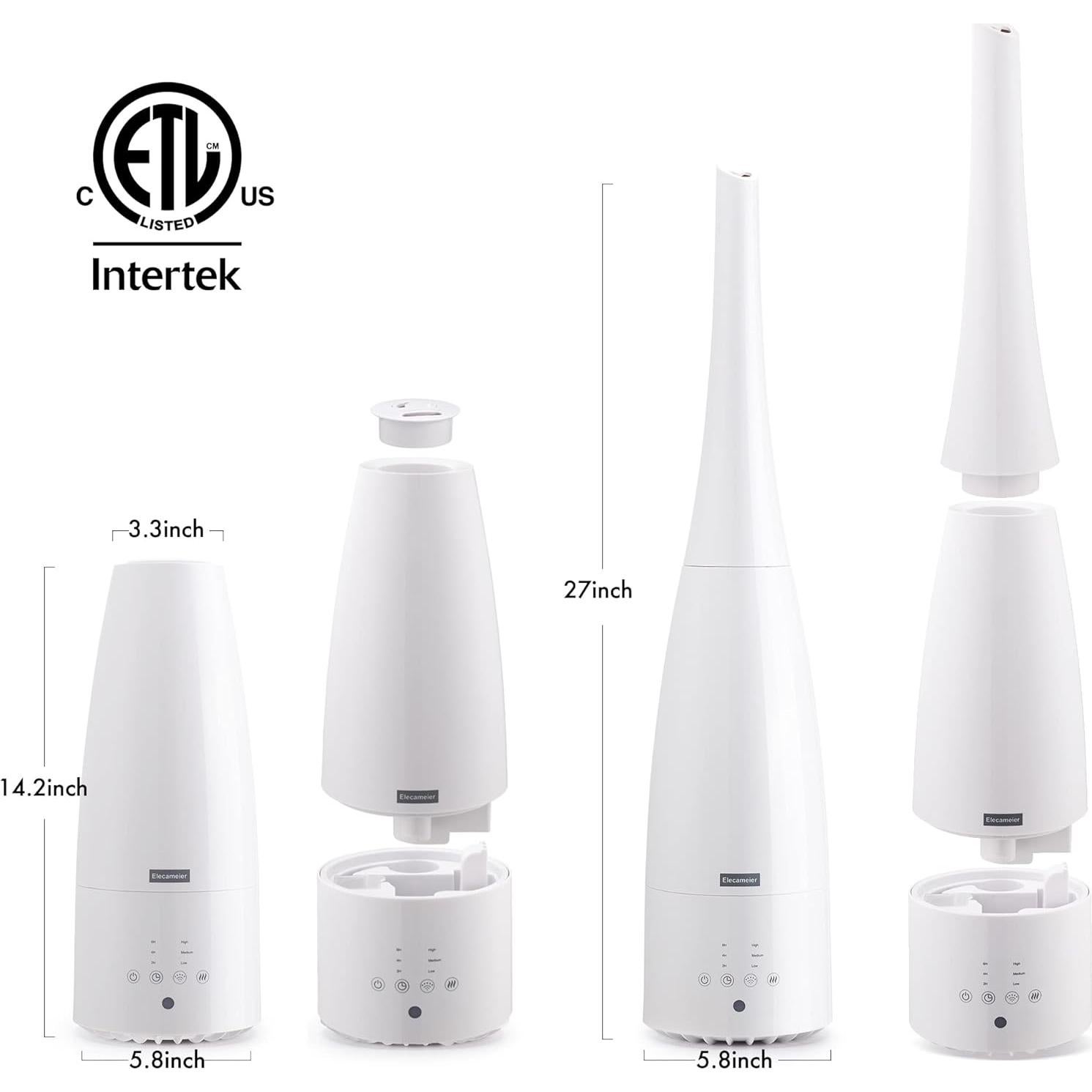 Humidificador de aire Elecameier 2.3L control remoto blanco