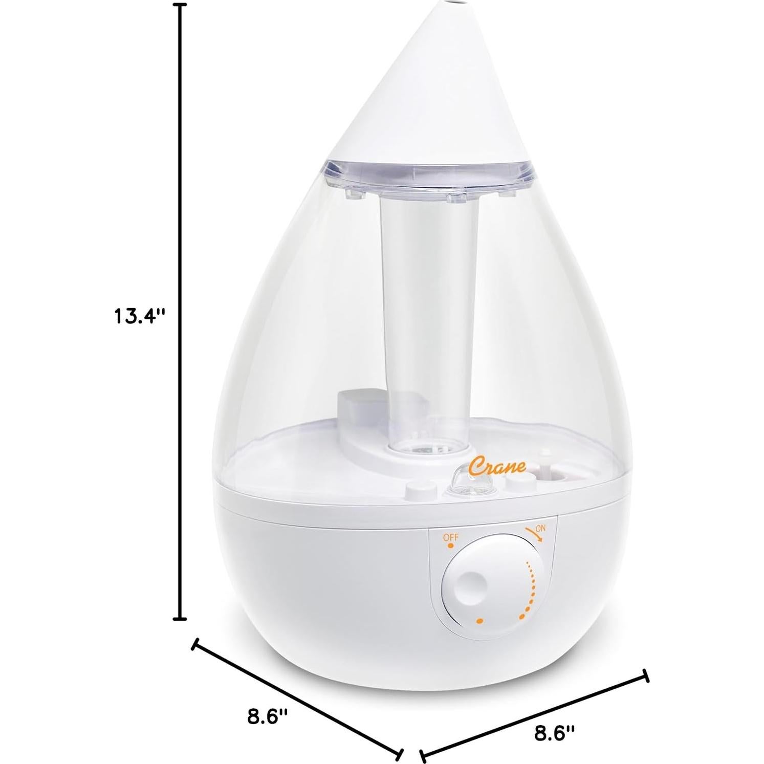 Humidificador Ultrasónico Crane 1 Galón Niebla Fría Blanco