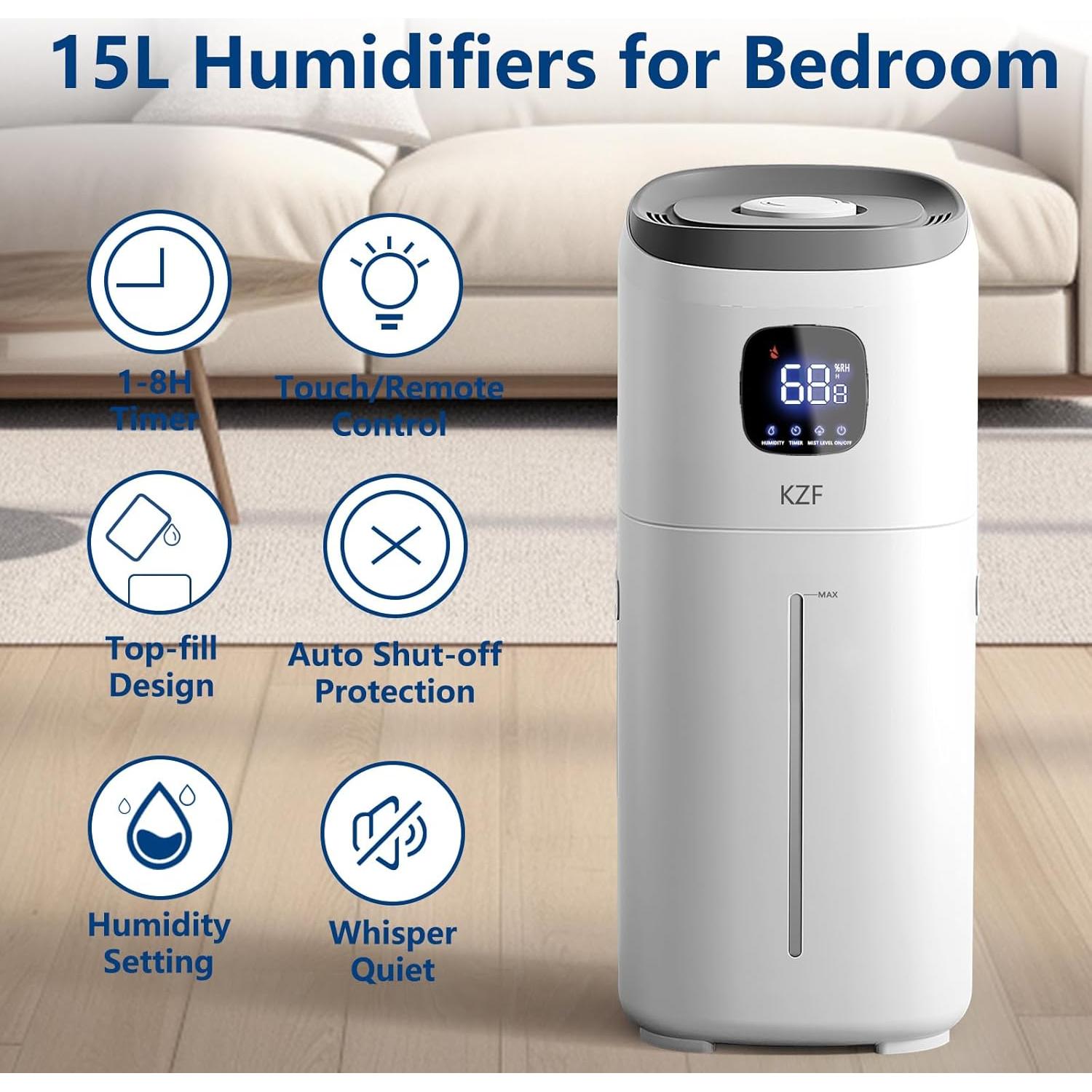 Humidificador KZF 15L para grandes habitaciones 2000 pies²