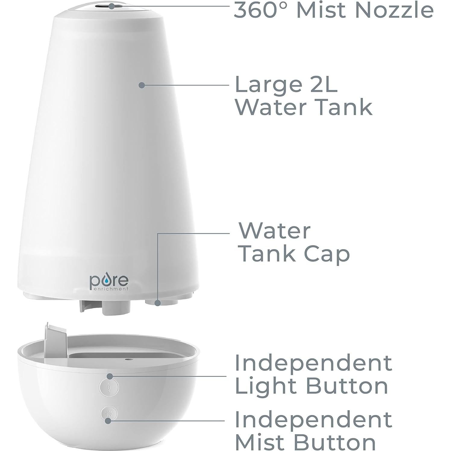 Humidificador ultrasónico 3 en 1 Pure Enrichment 2L