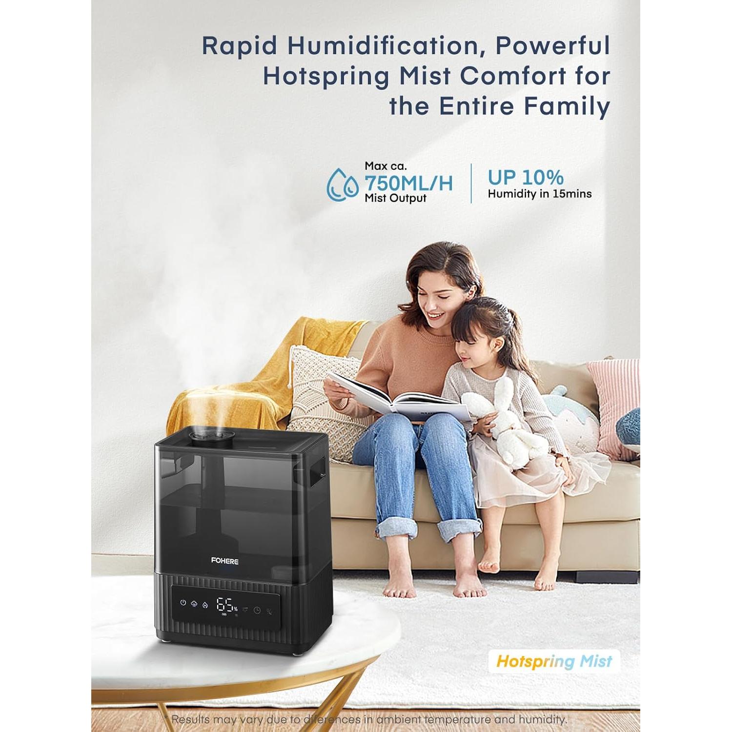 Humidificador Ultrasonico FOHERE HU-500 6L Frío y Caliente