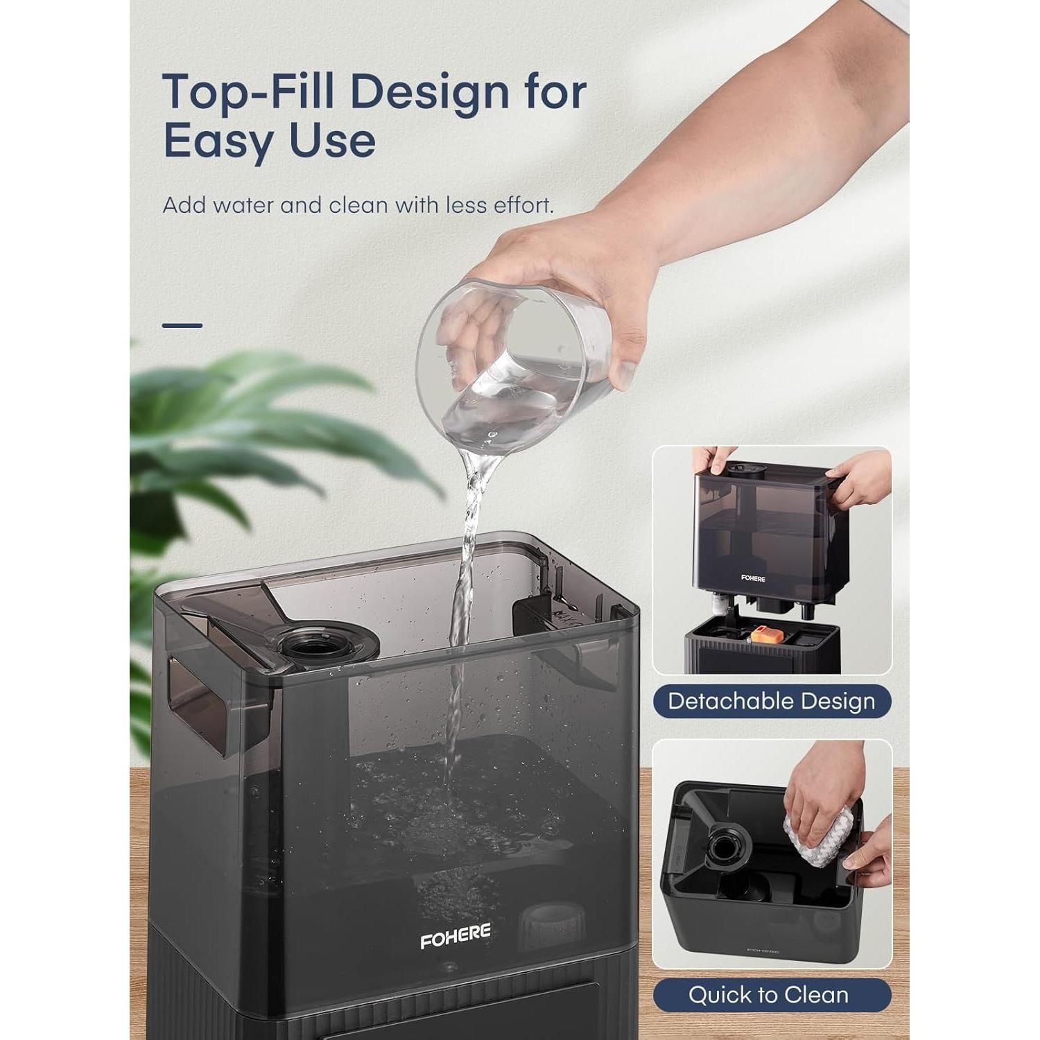 Humidificador Ultrasonico FOHERE HU-500 6L Frío y Caliente