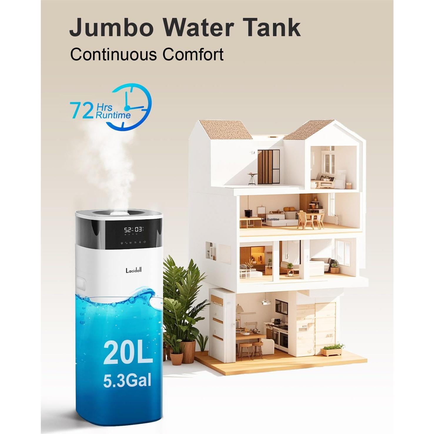 Humidificador Lacidoll 20L Niebla Fría y Caliente 2000ft²