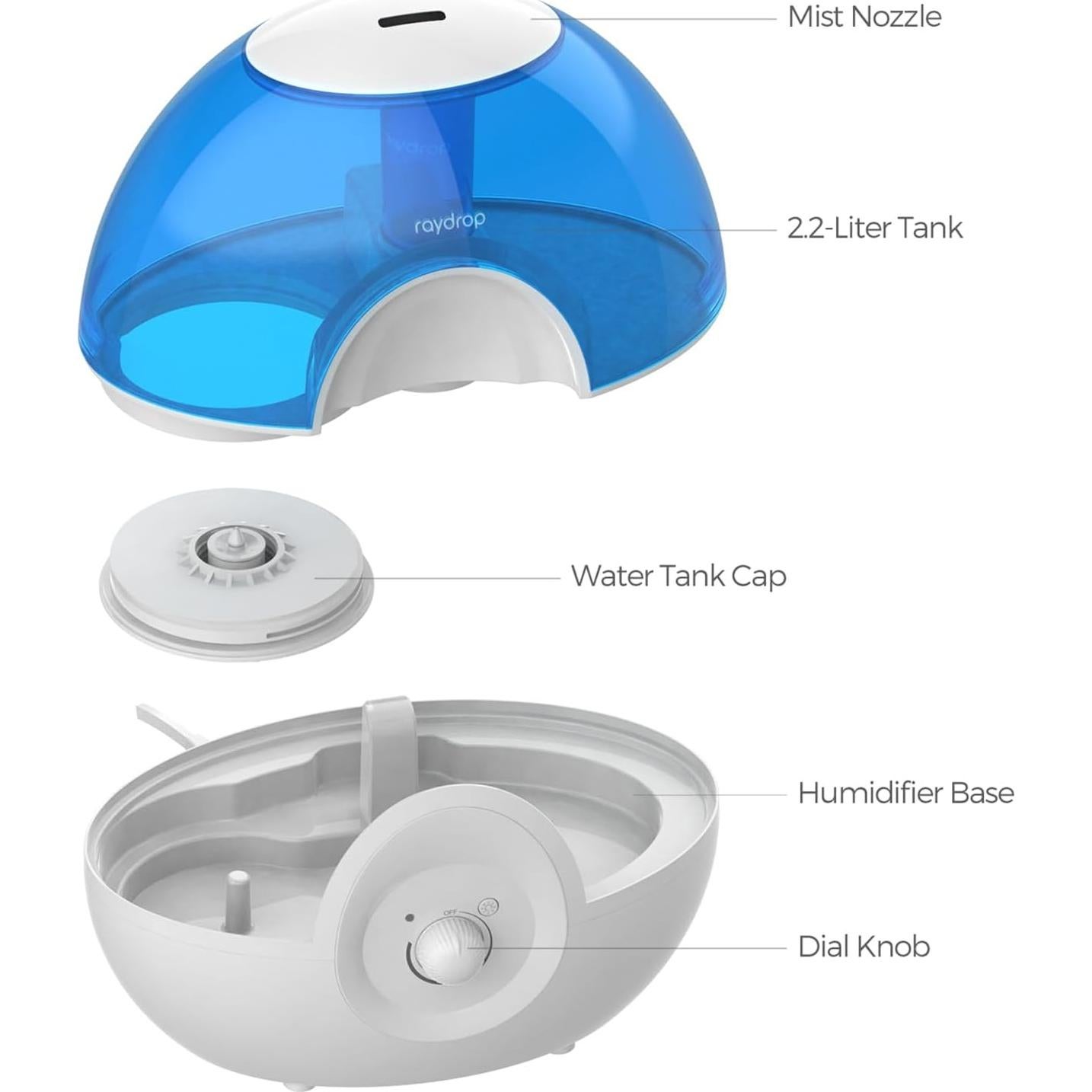 Humidificador Raydrop KC-RD06-1 2.2L Ultrasonido Silencioso