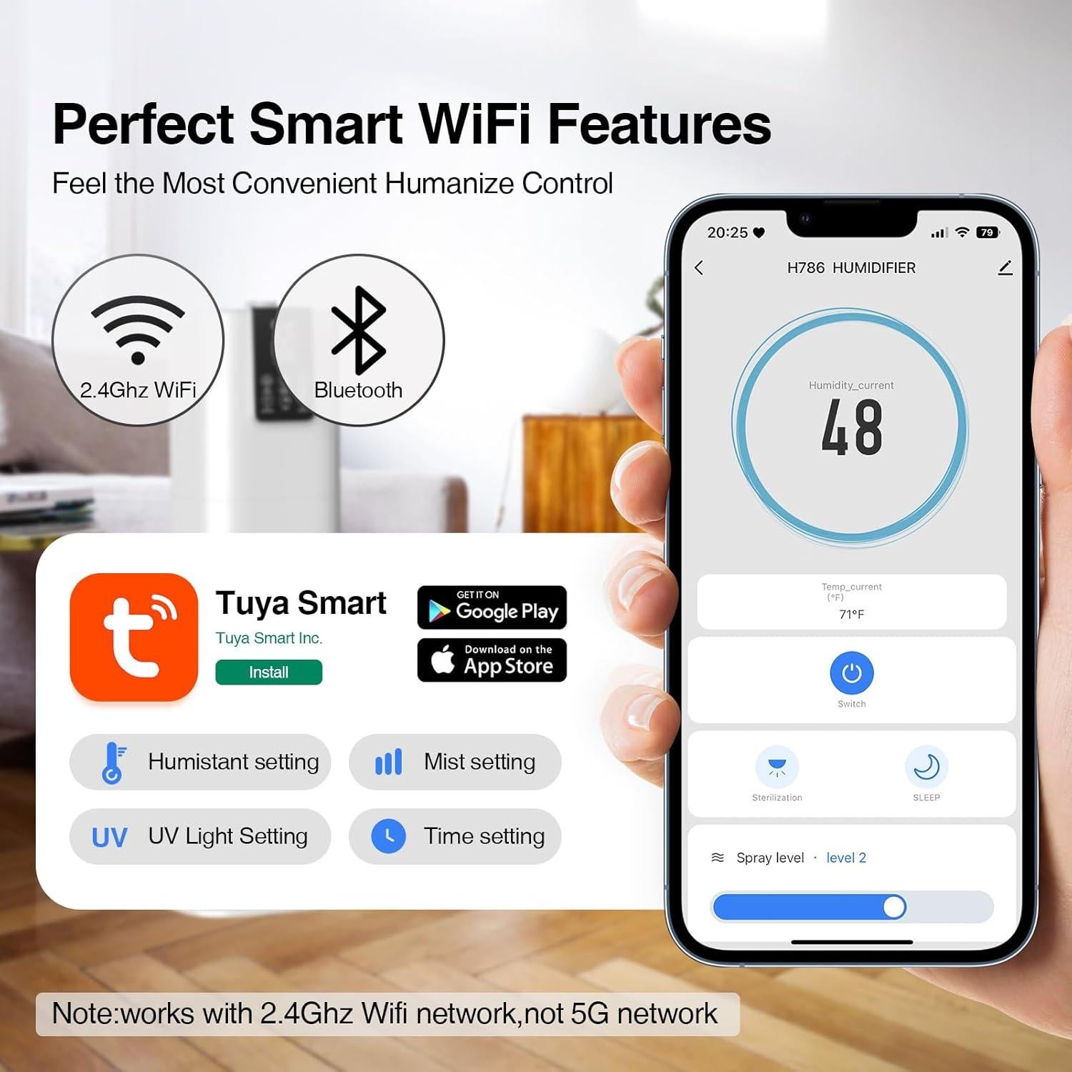 Humidificador Inteligente Honovos 8L Control Remoto Blanco