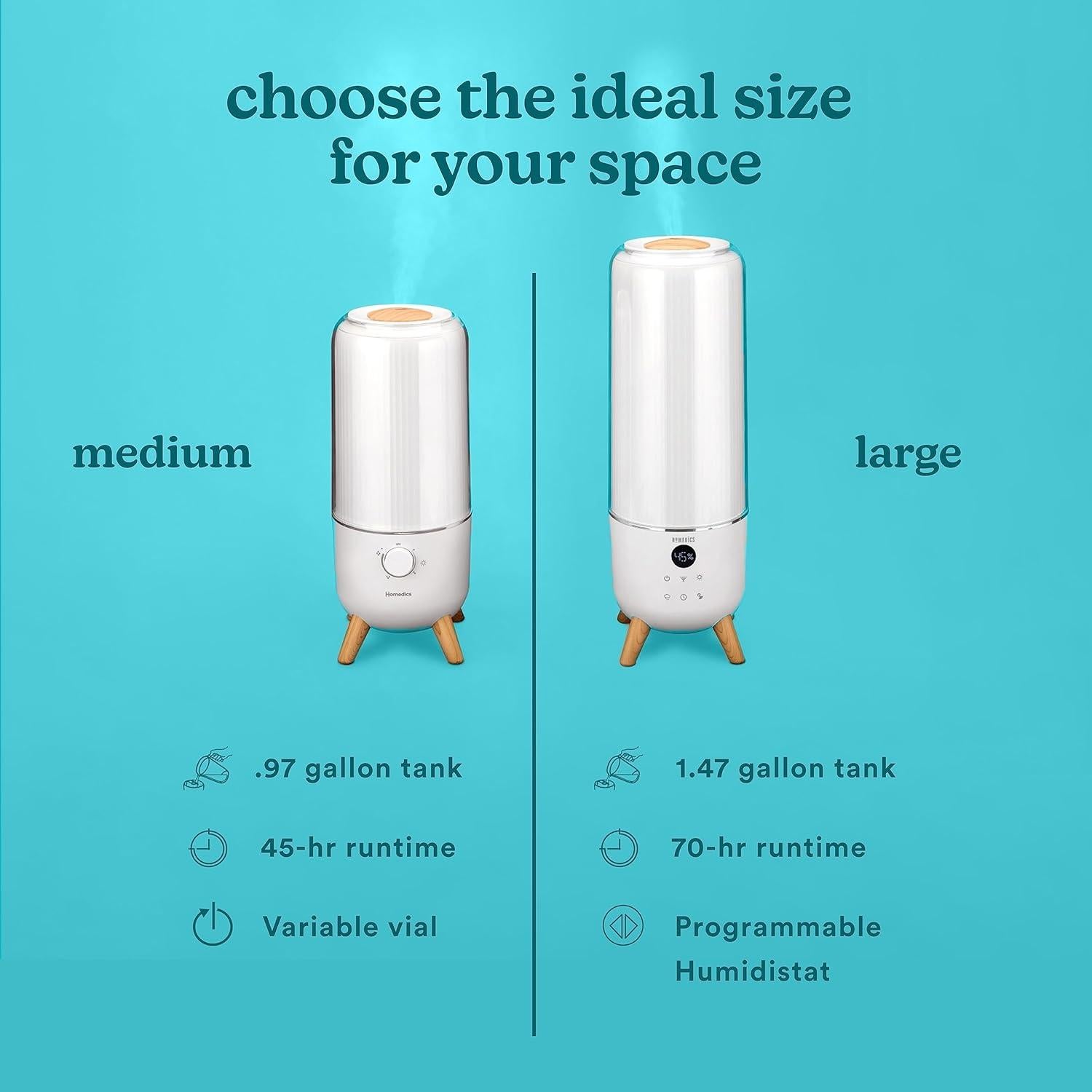 Humidificador Ultrasónico Homedics UHE-CMTF47-WT 3,68L