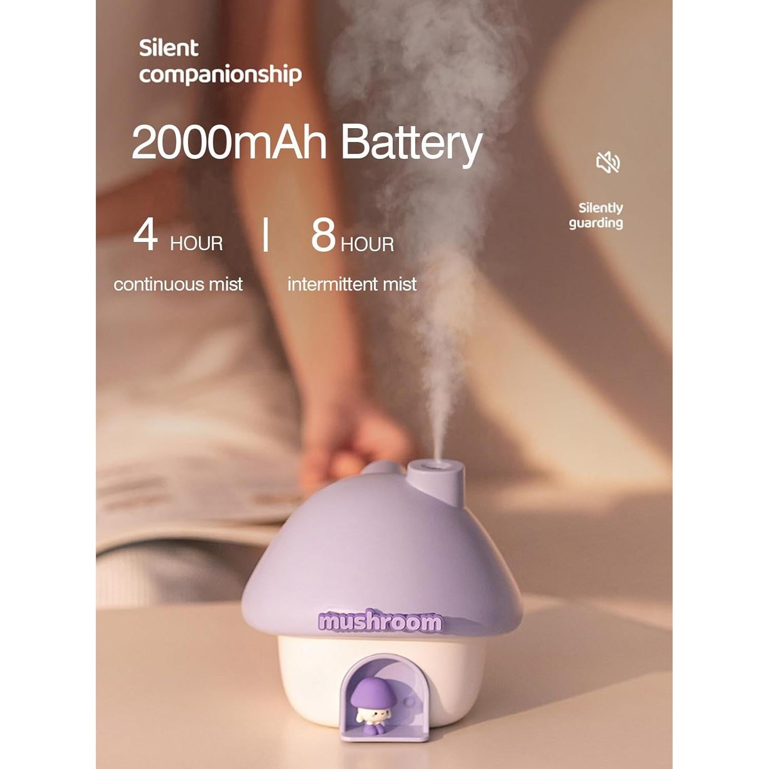 Humidificador Mini Portátil Genérico 300ml con Luz Nocturna