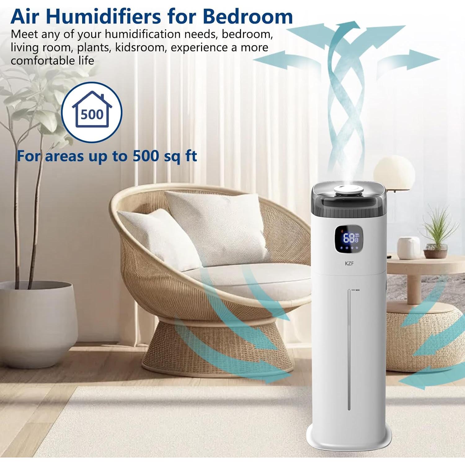 Humidificador KZF 9L Ultrasónico Blanco 72h Silencioso