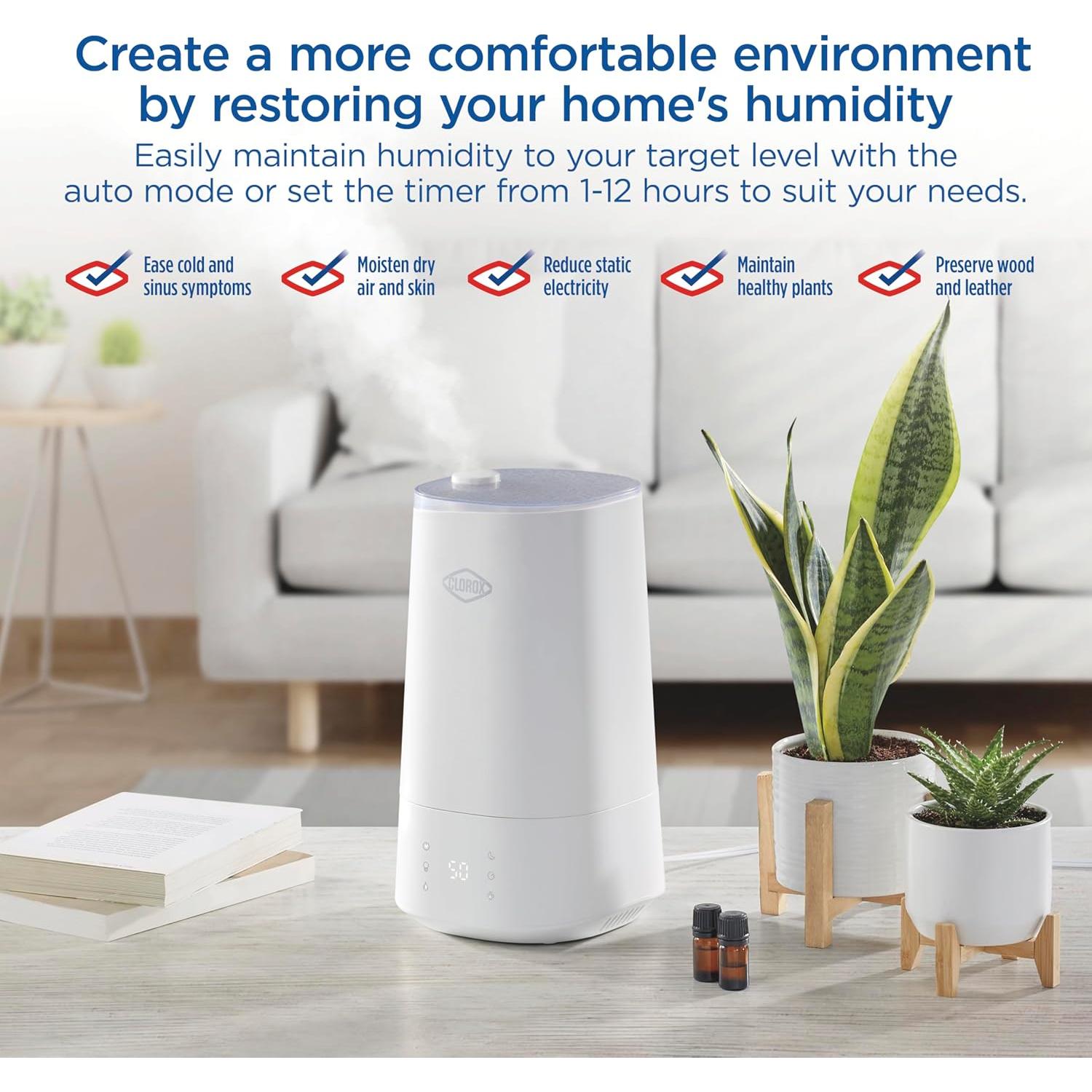 Humidificador Clorox Ultra Clean 4L para dormitorio blanco