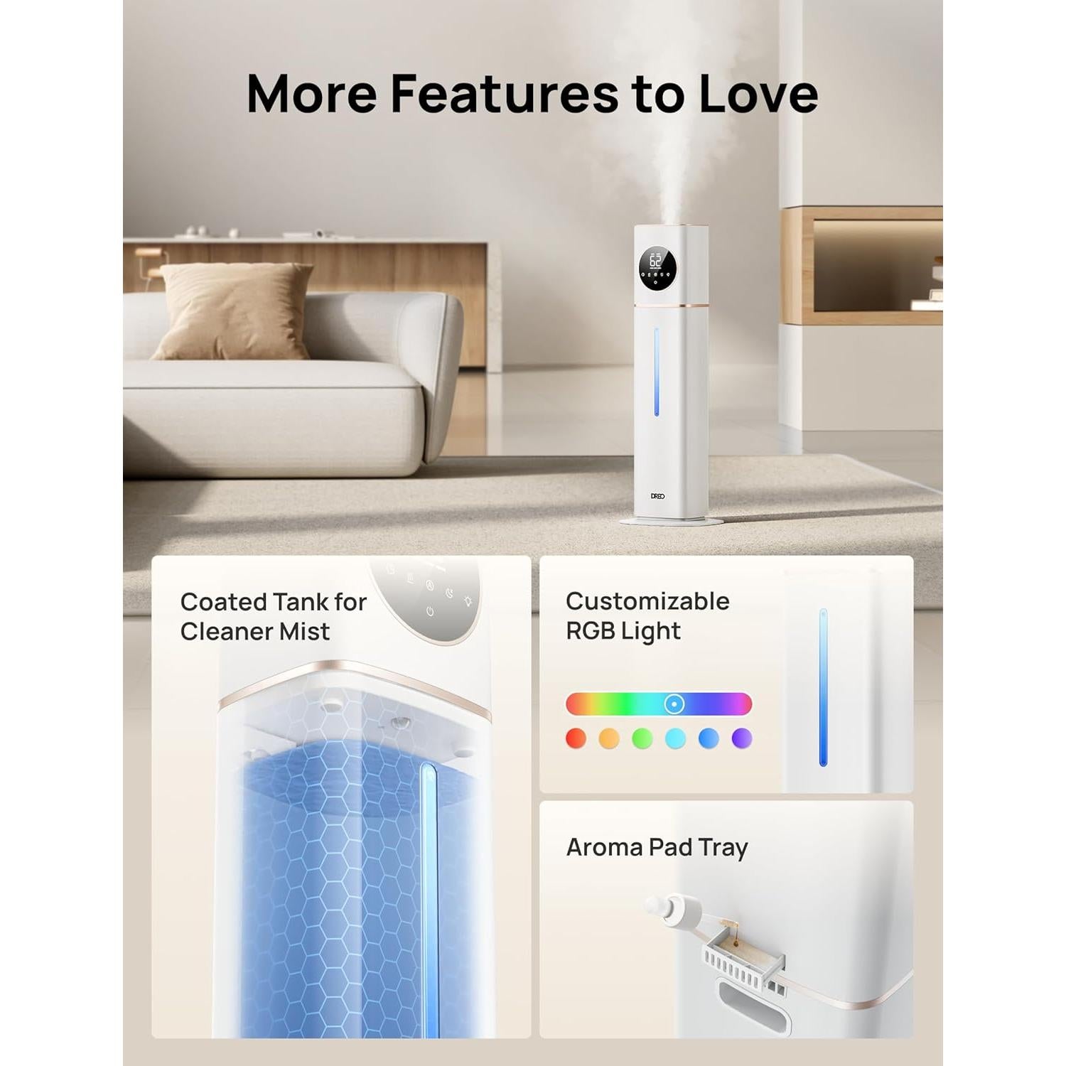 Humidificador Inteligente Dreo HM735S 11L para Habitaciones Grandes