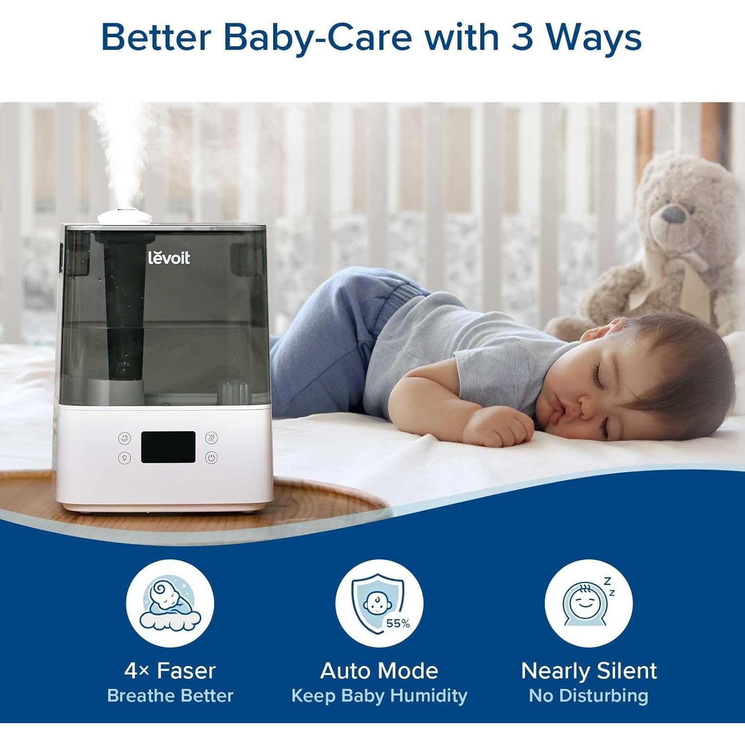 Humidificador Inteligente LEVOIT 6L para Dormitorio Gris