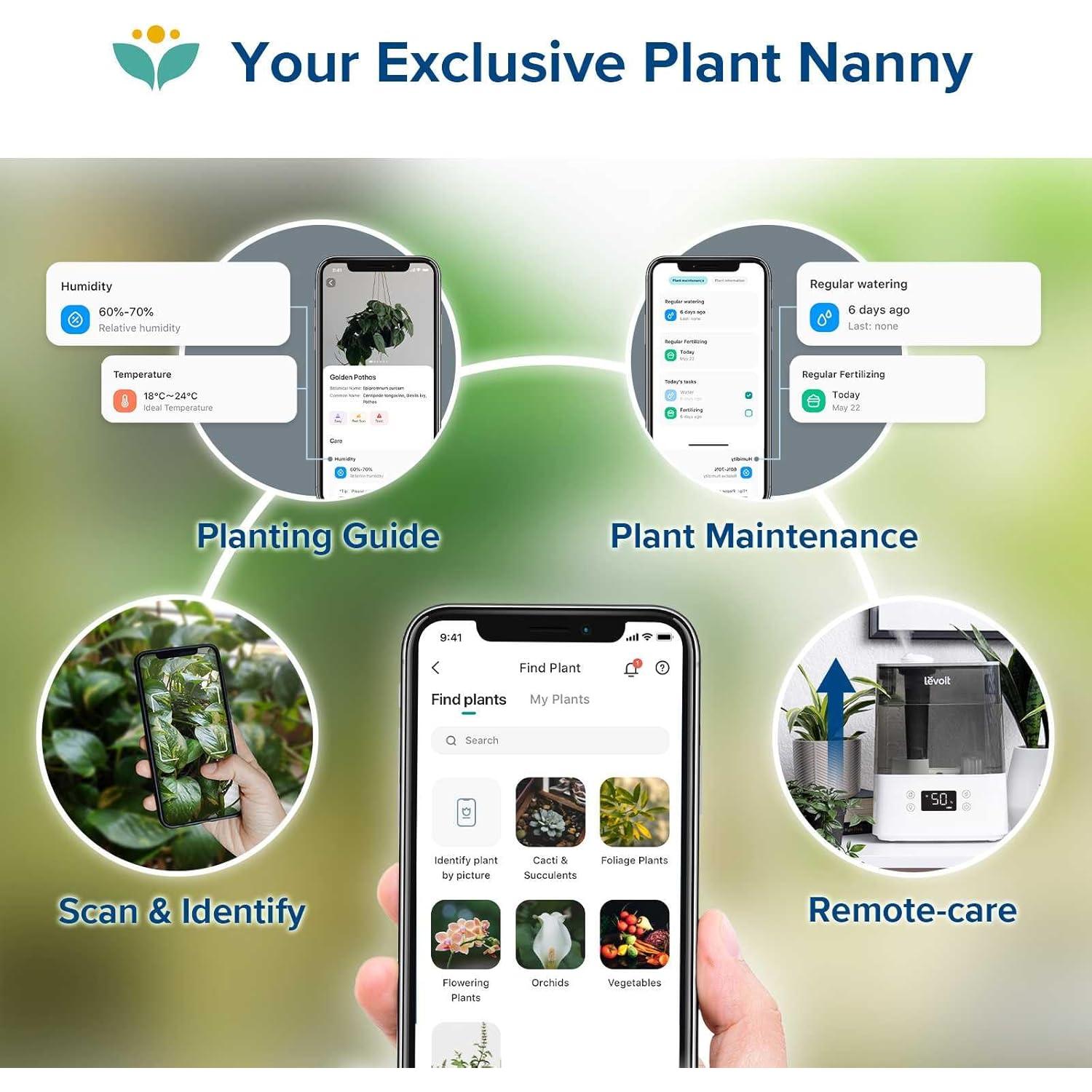 Humidificador Inteligente LEVOIT 6L para Dormitorio Gris