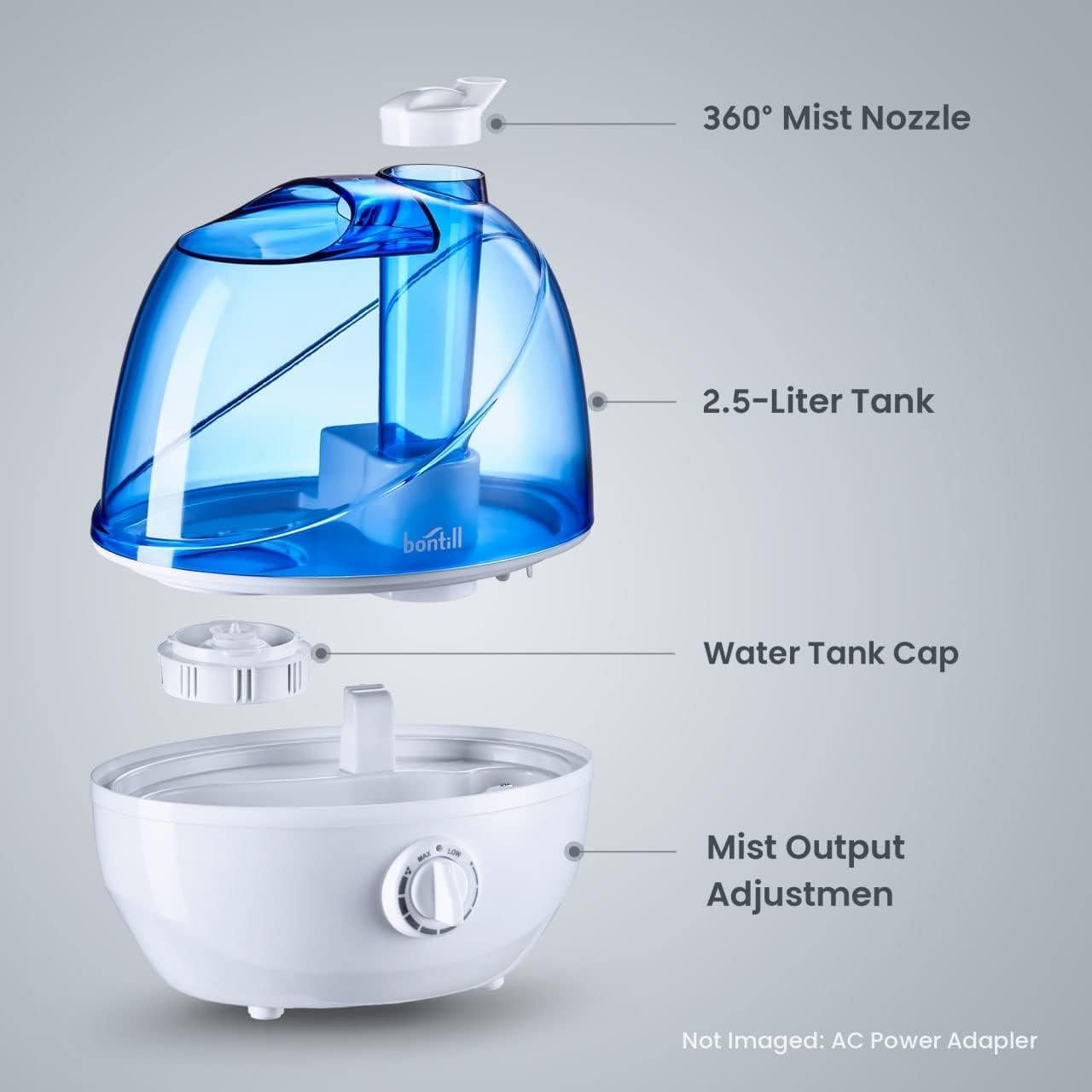 Humidificador Ultrasónico Bontill 2.5L Silencioso para Dormitorio