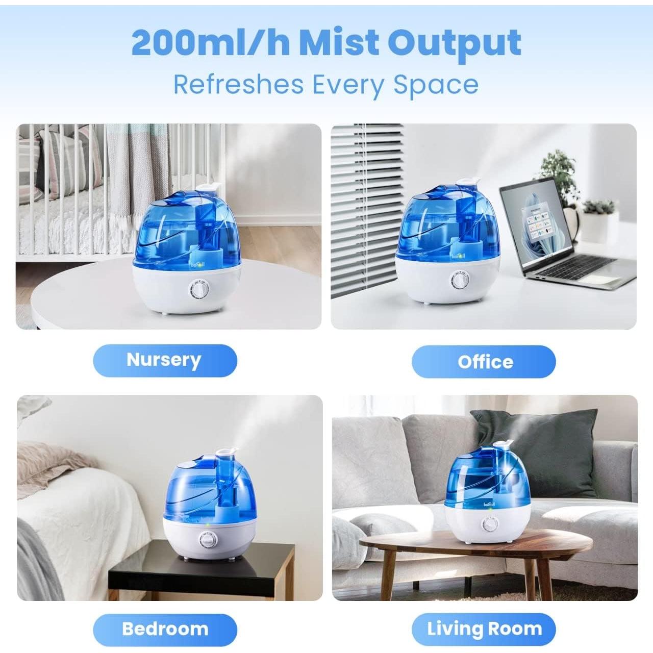 Humidificador Ultrasónico Bontill 2.5L Silencioso para Dormitorio