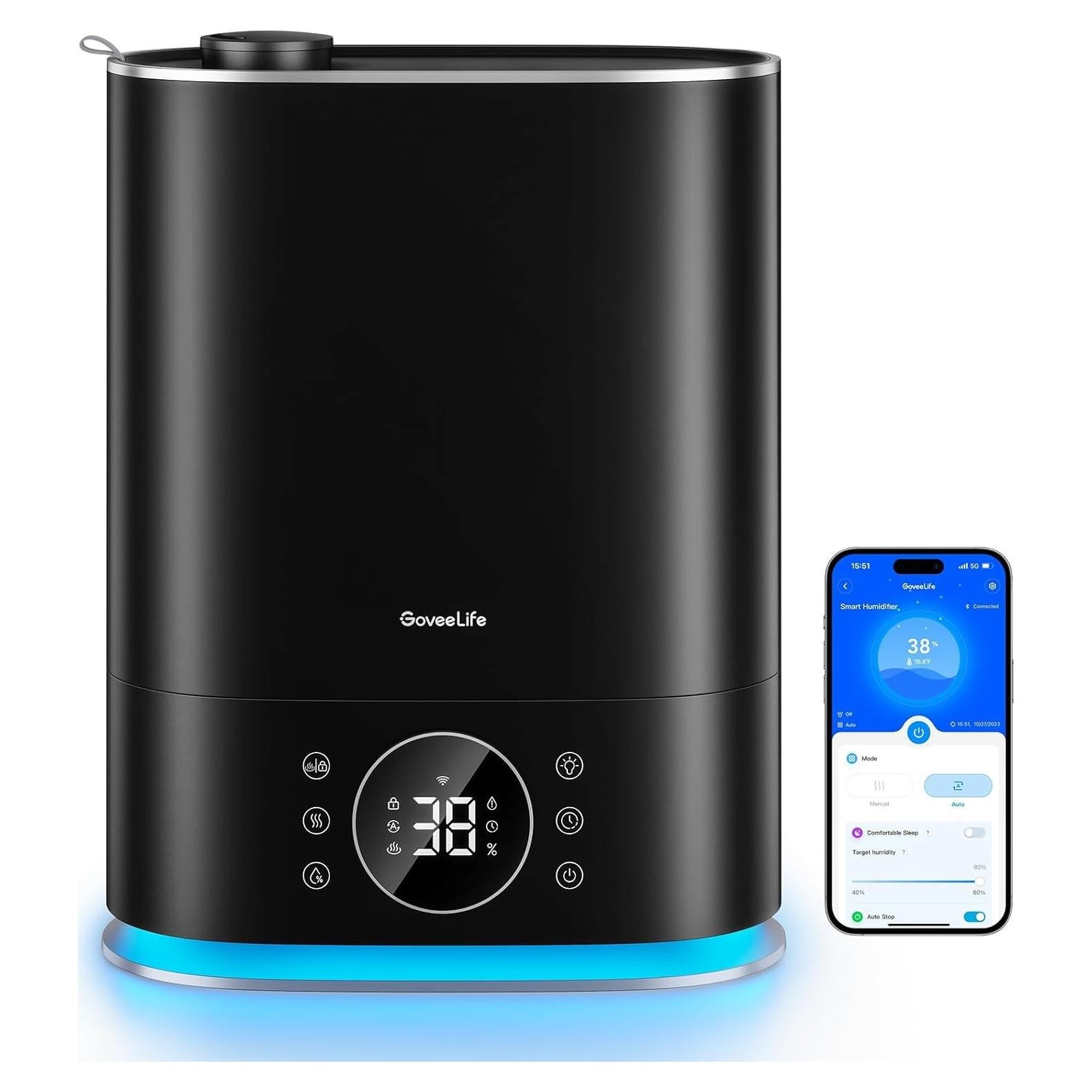 Humidificador inteligente GoveeLife 7L con vapor frío y caliente