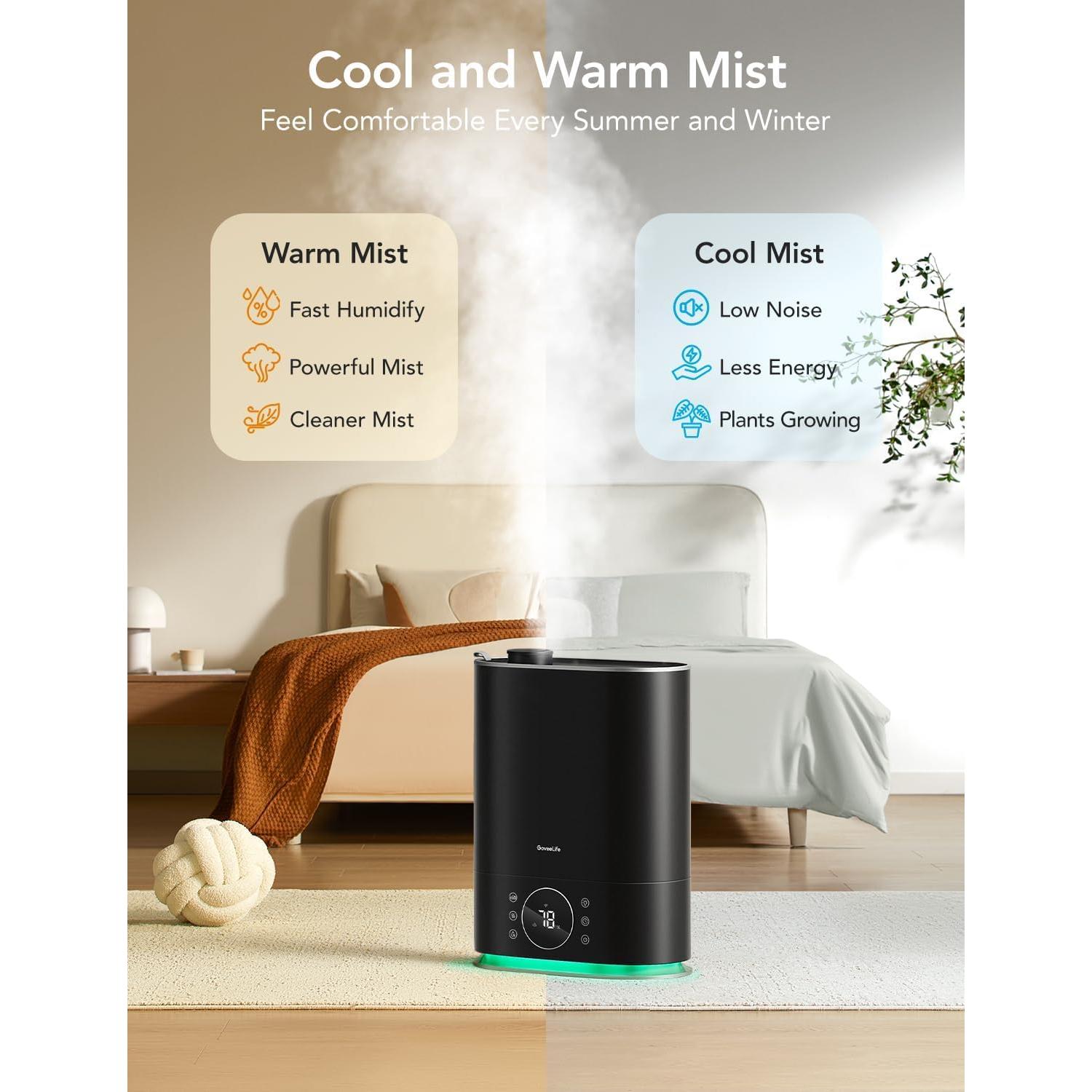 Humidificador inteligente GoveeLife 7L con vapor frío y caliente