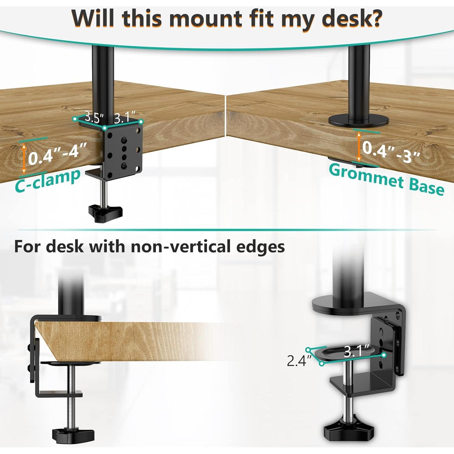 Soporte Doble para Monitor WALI Ajustable hasta 68,58 cm