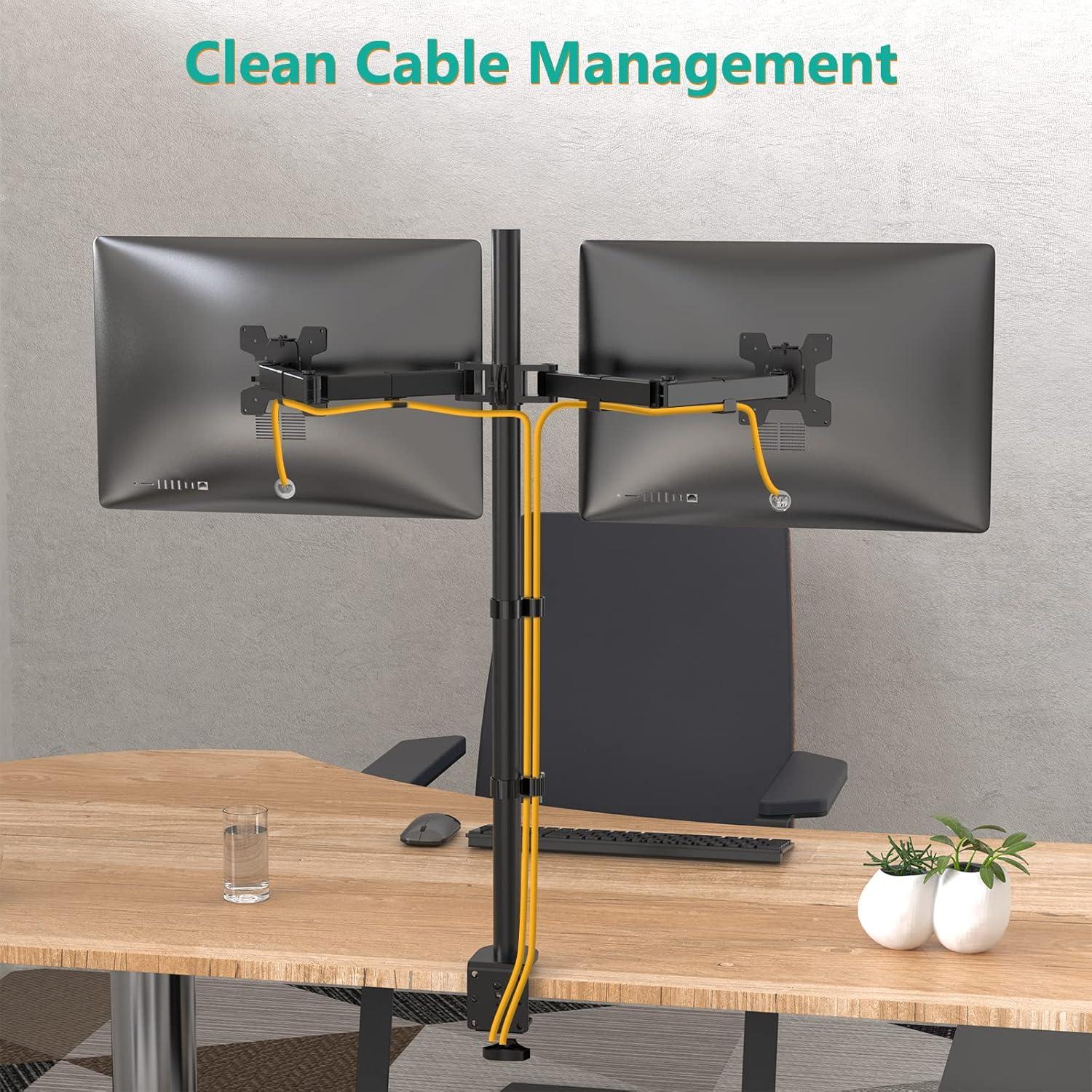 Soporte Doble para Monitor WALI Ajustable hasta 68,58 cm