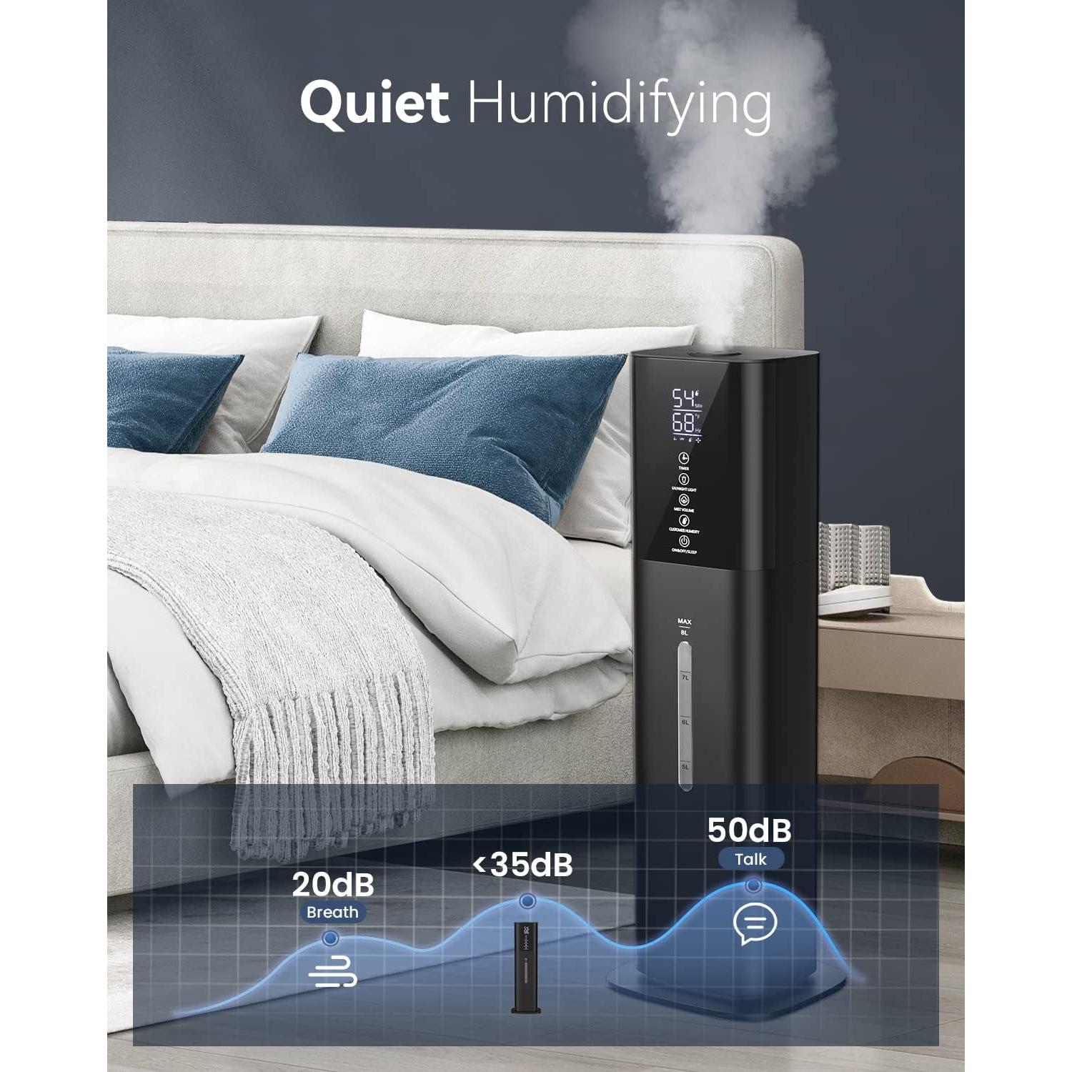 Humidificador ultrasónico let'me 8L con temporizador y control remoto