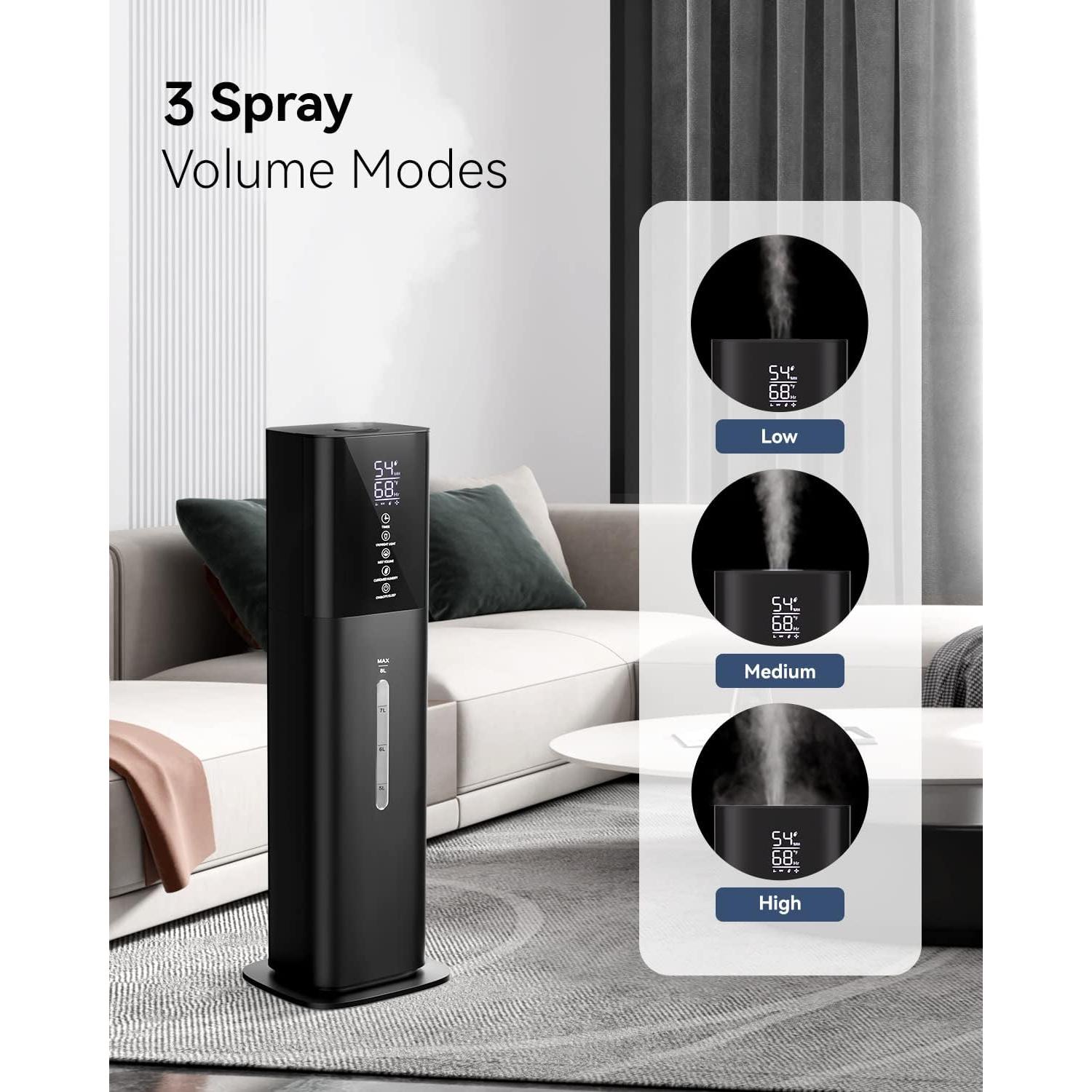 Humidificador ultrasónico let'me 8L con temporizador y control remoto