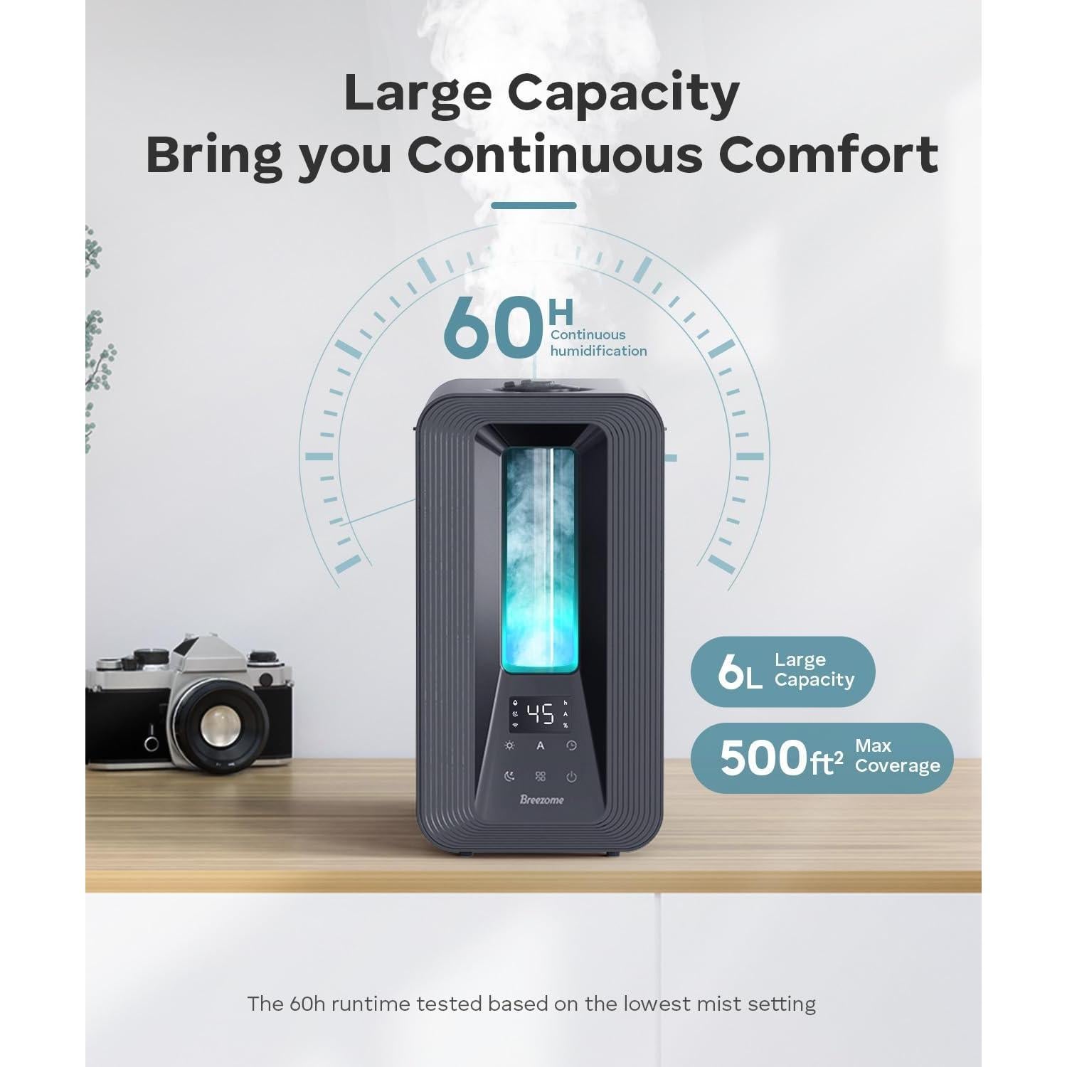 Humidificador ultrasónico BREEZOME 6L con difusor de aceites