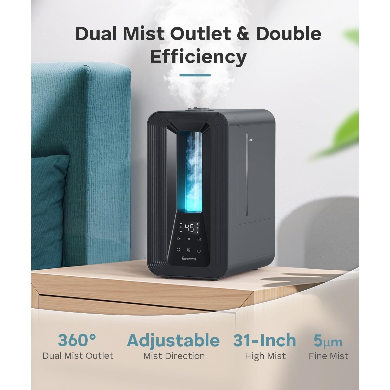 Humidificador ultrasónico BREEZOME 6L con difusor de aceites