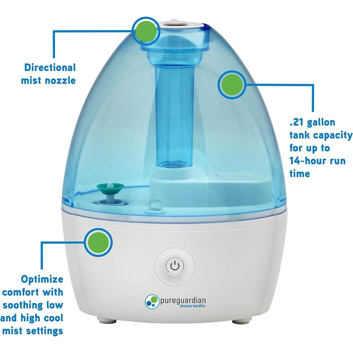 Humidificador Ultrasónico PureGuardian H910BL 0.79L 14h