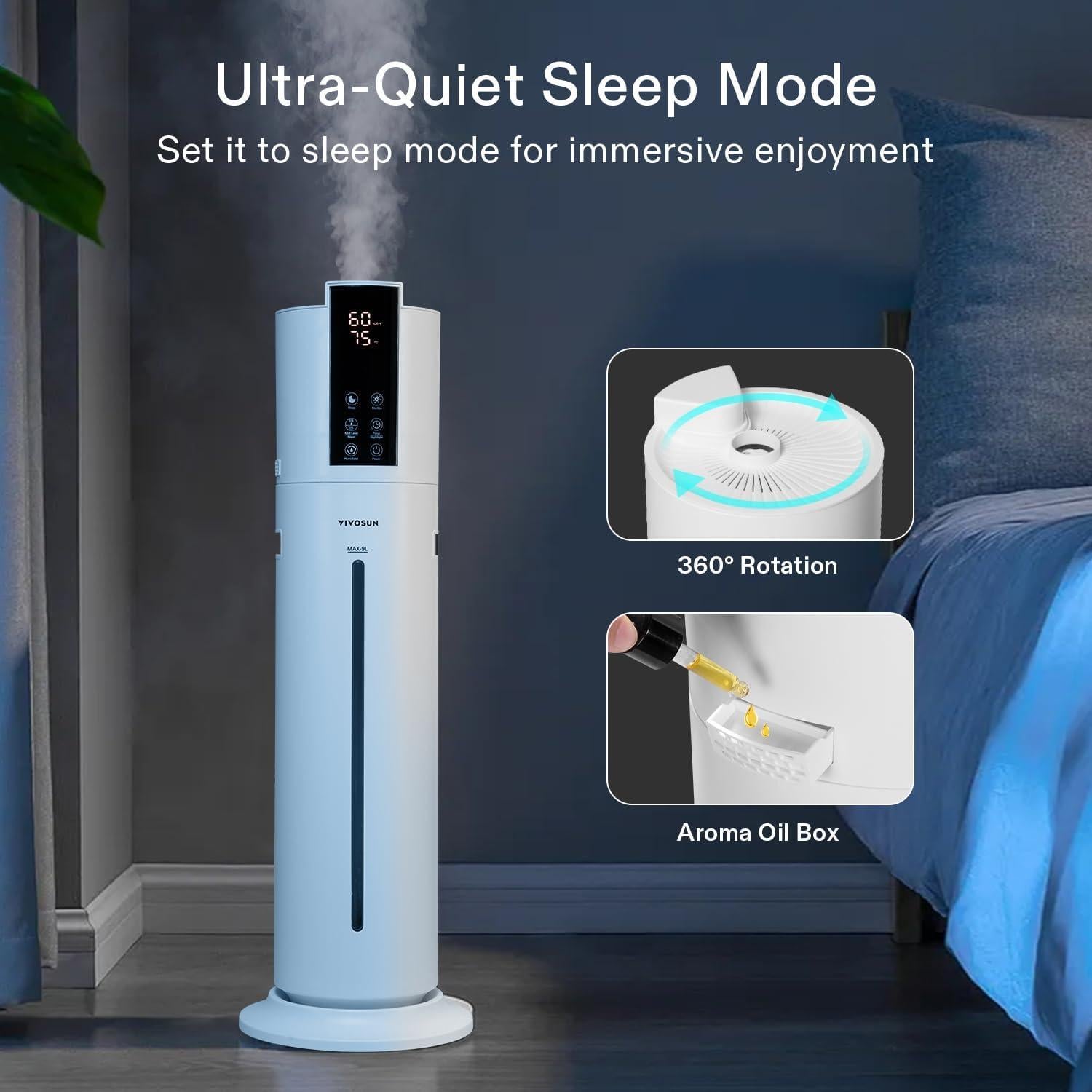 Humidificador VIVOSUN 9L Vapor Frío y Caliente 2 en 1