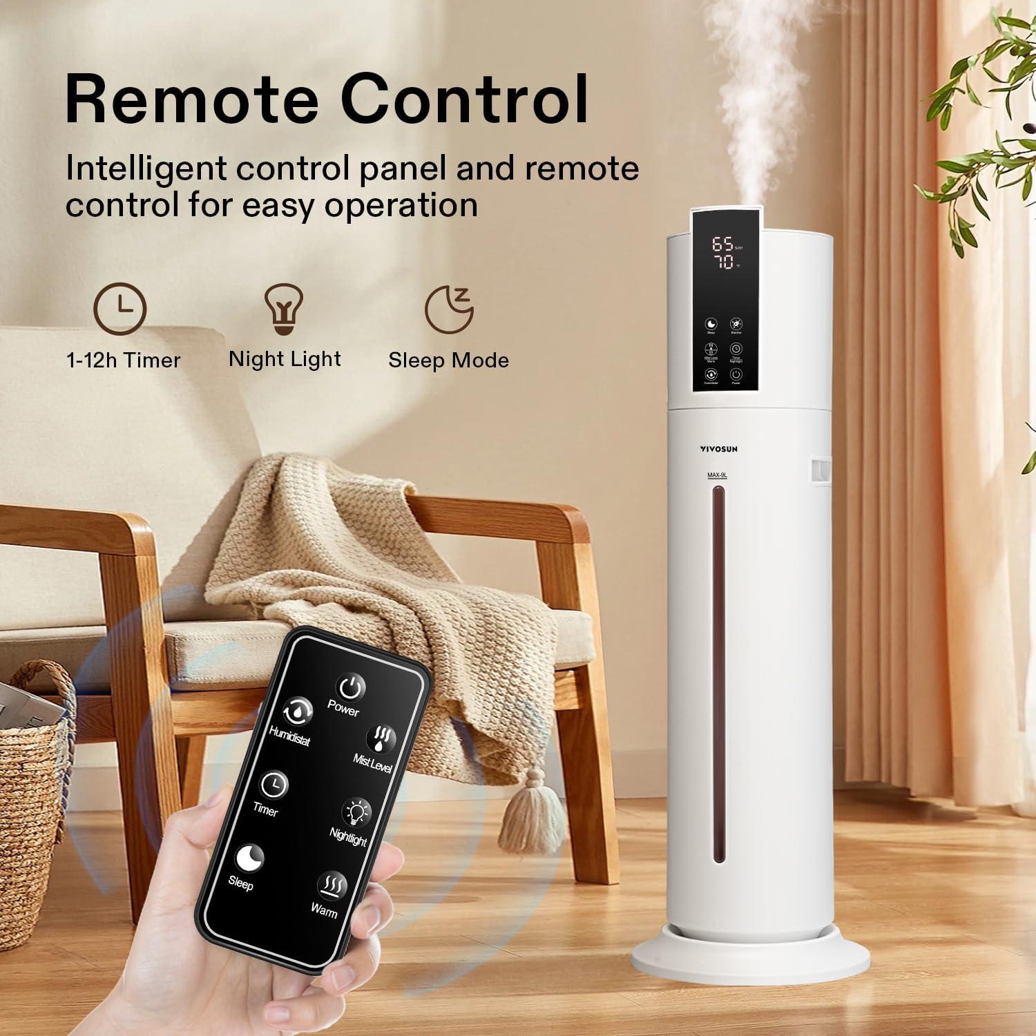 Humidificador VIVOSUN 9L Vapor Frío y Caliente 2 en 1