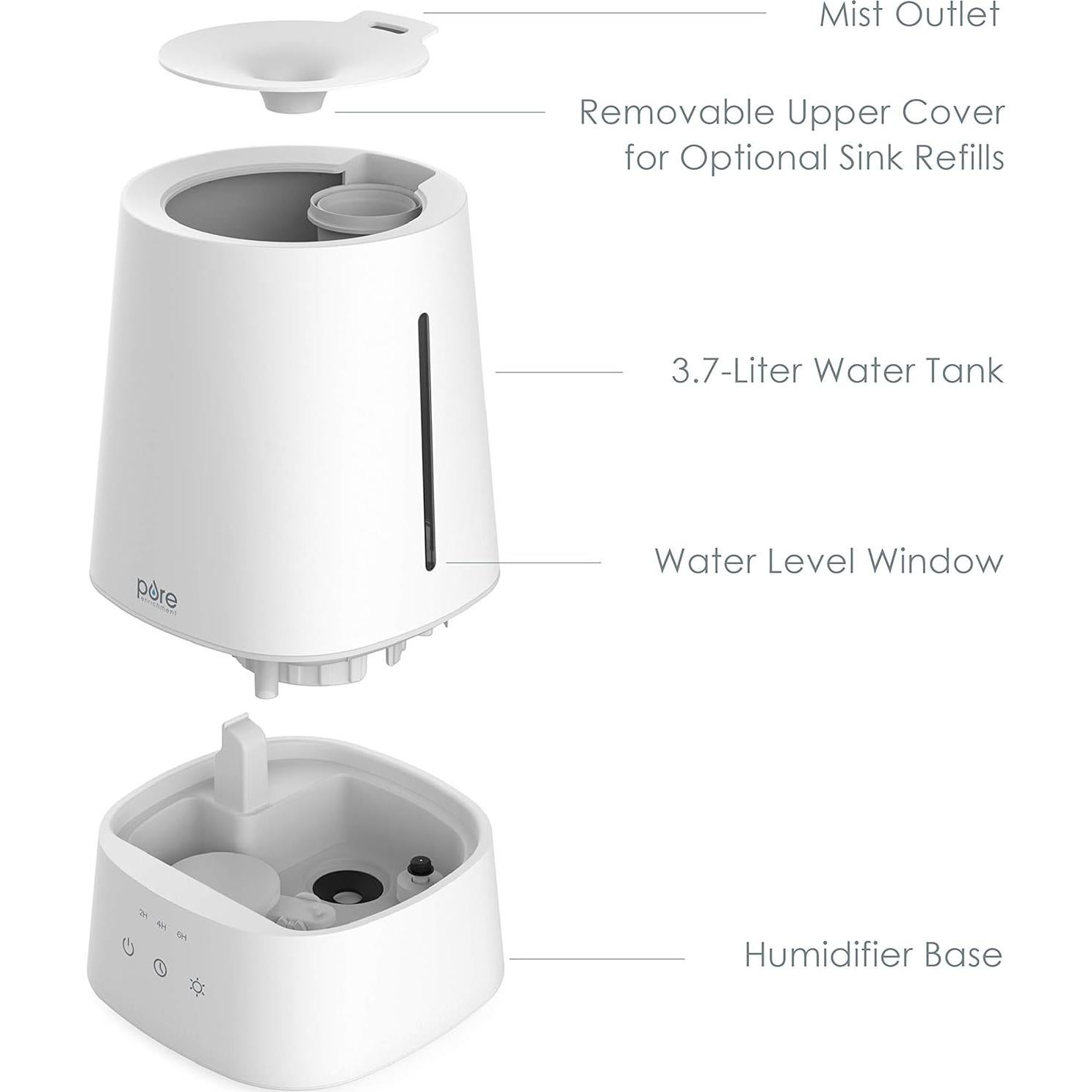 Humidificador Ultrasónico Pure Enrichment HUME Max 3.7L Blanco