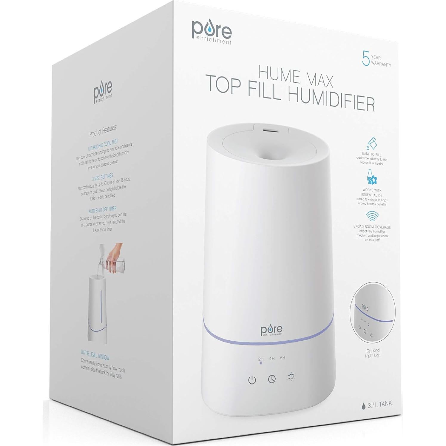 Humidificador Ultrasónico Pure Enrichment HUME Max 3.7L Blanco