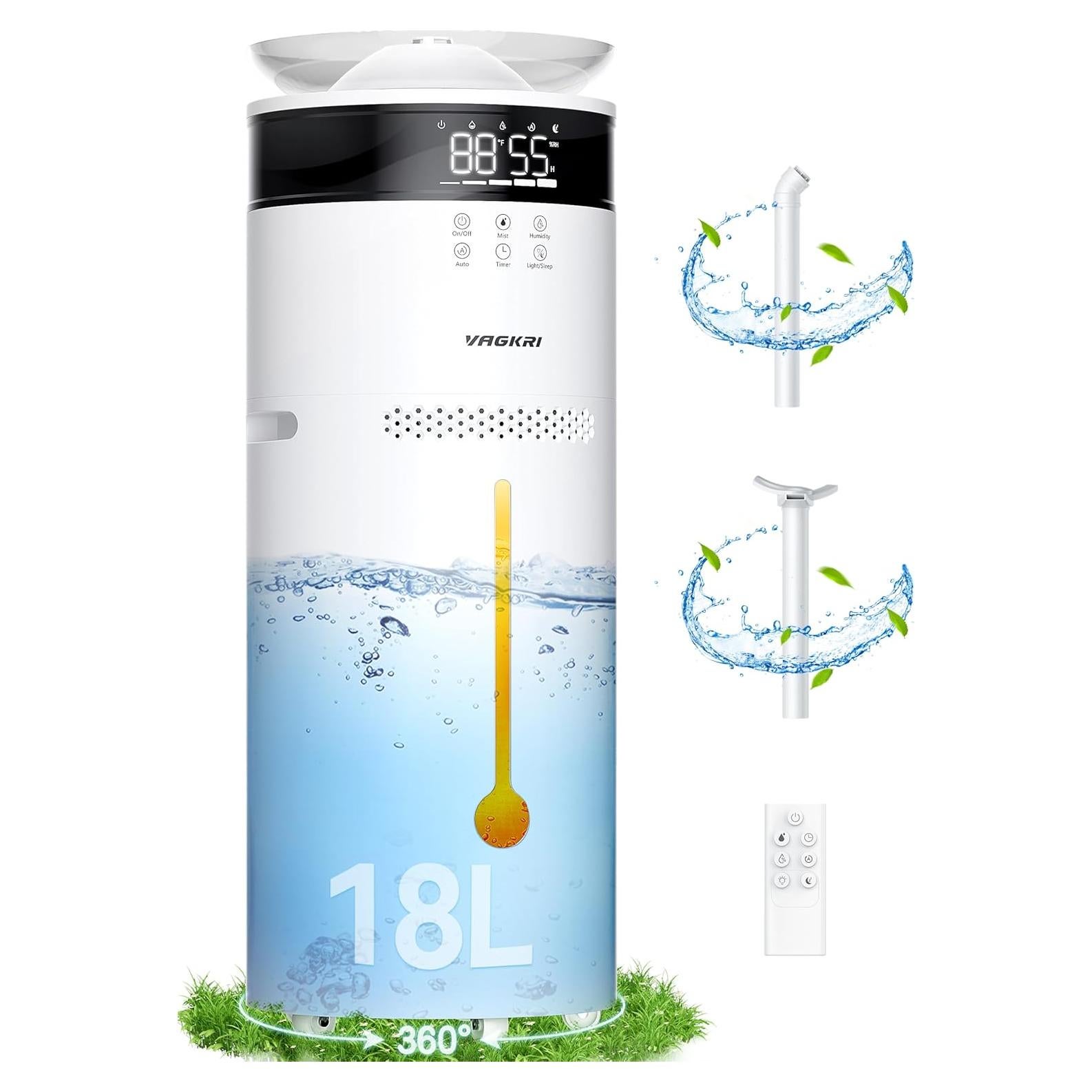 Humidificador Ultrasónico VAGKRI 18L para Habitaciones Grandes