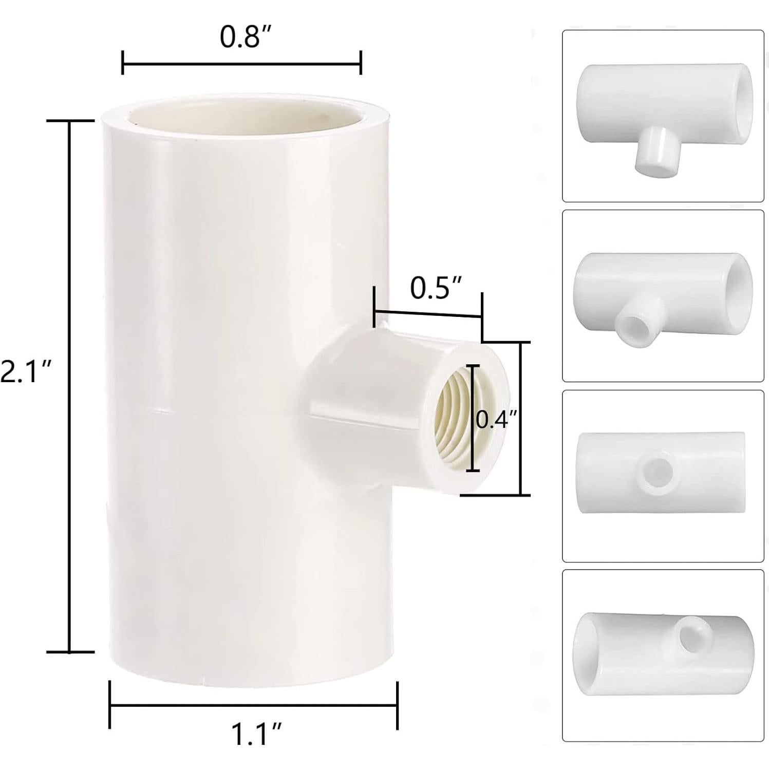 30 Accesorios Tee PVC Bebederos Pollo DredQcco 5cm