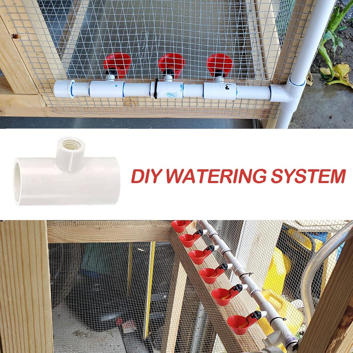 30 Accesorios Tee PVC Bebederos Pollo DredQcco 5cm