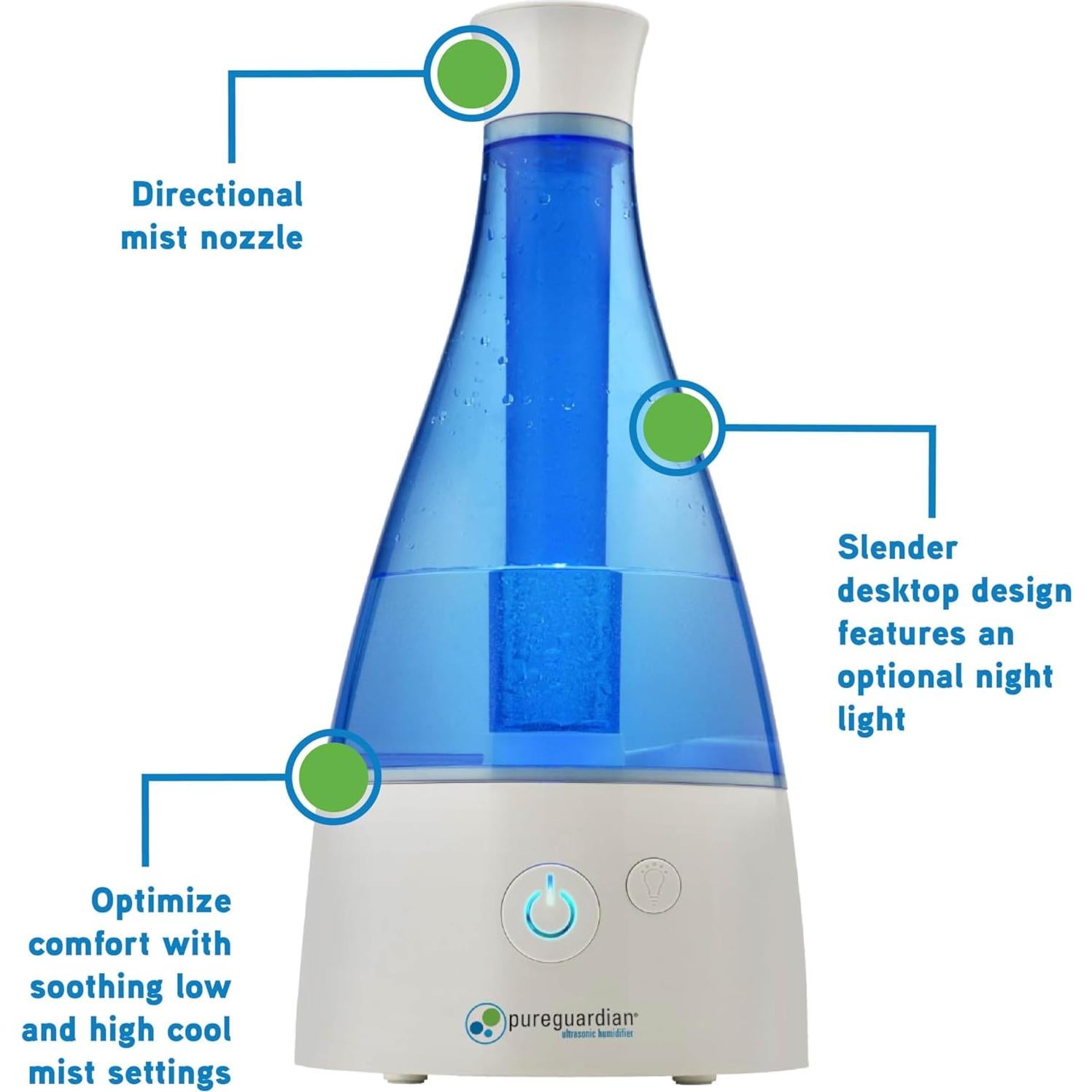 Humidificador ultrasónico PureGuardian H940AR 1.89L 30h