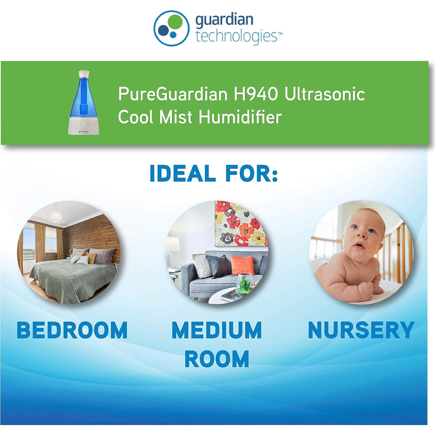 Humidificador ultrasónico PureGuardian H940AR 1.89L 30h
