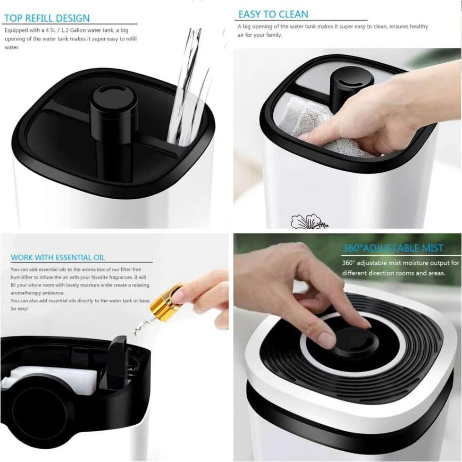 Humidificador Ultrasonico Alydon ULVH9-4.5L 4.5L Silencioso